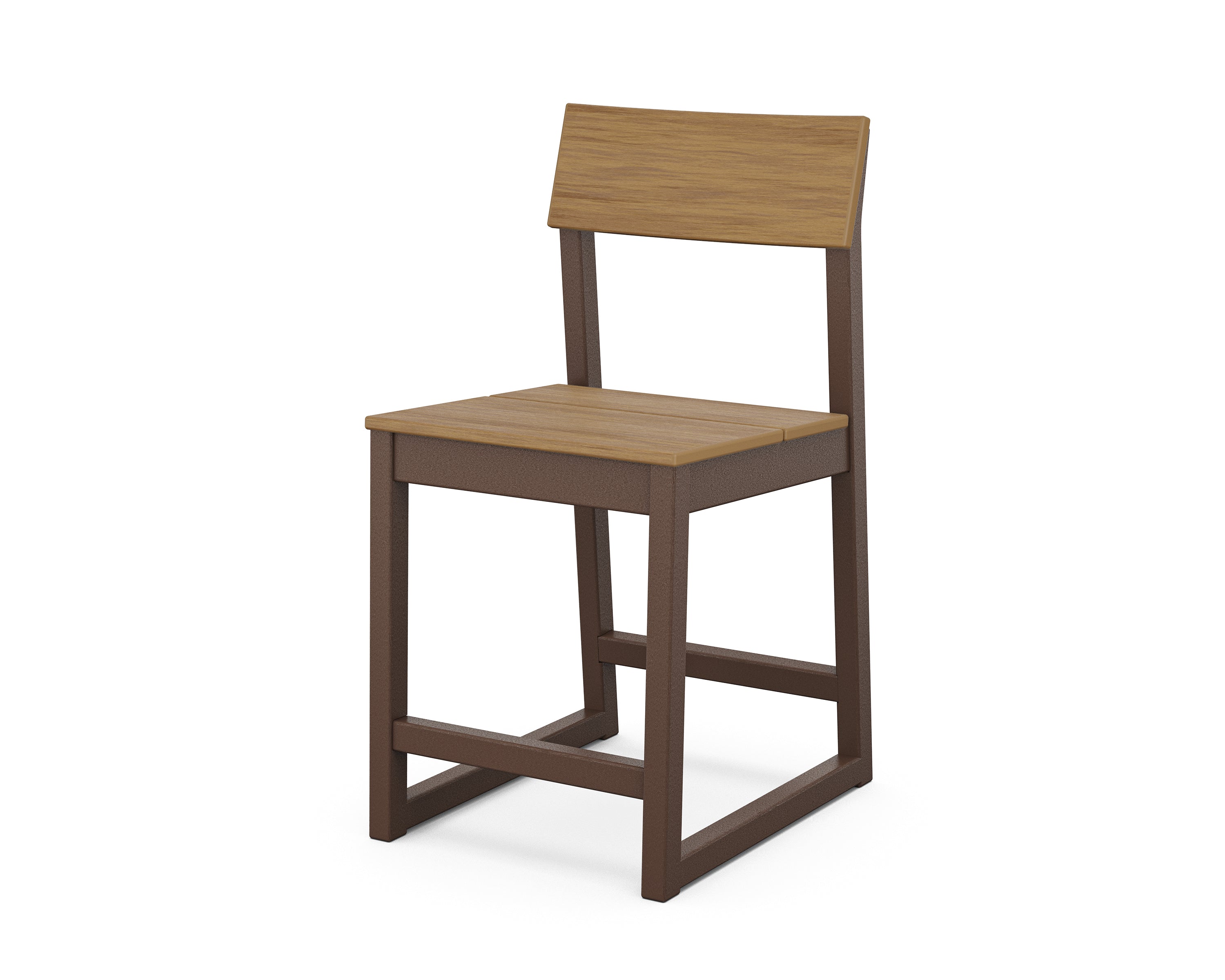POLYWOOD® EDGE Counter Side Chair in Mahogany / Natural