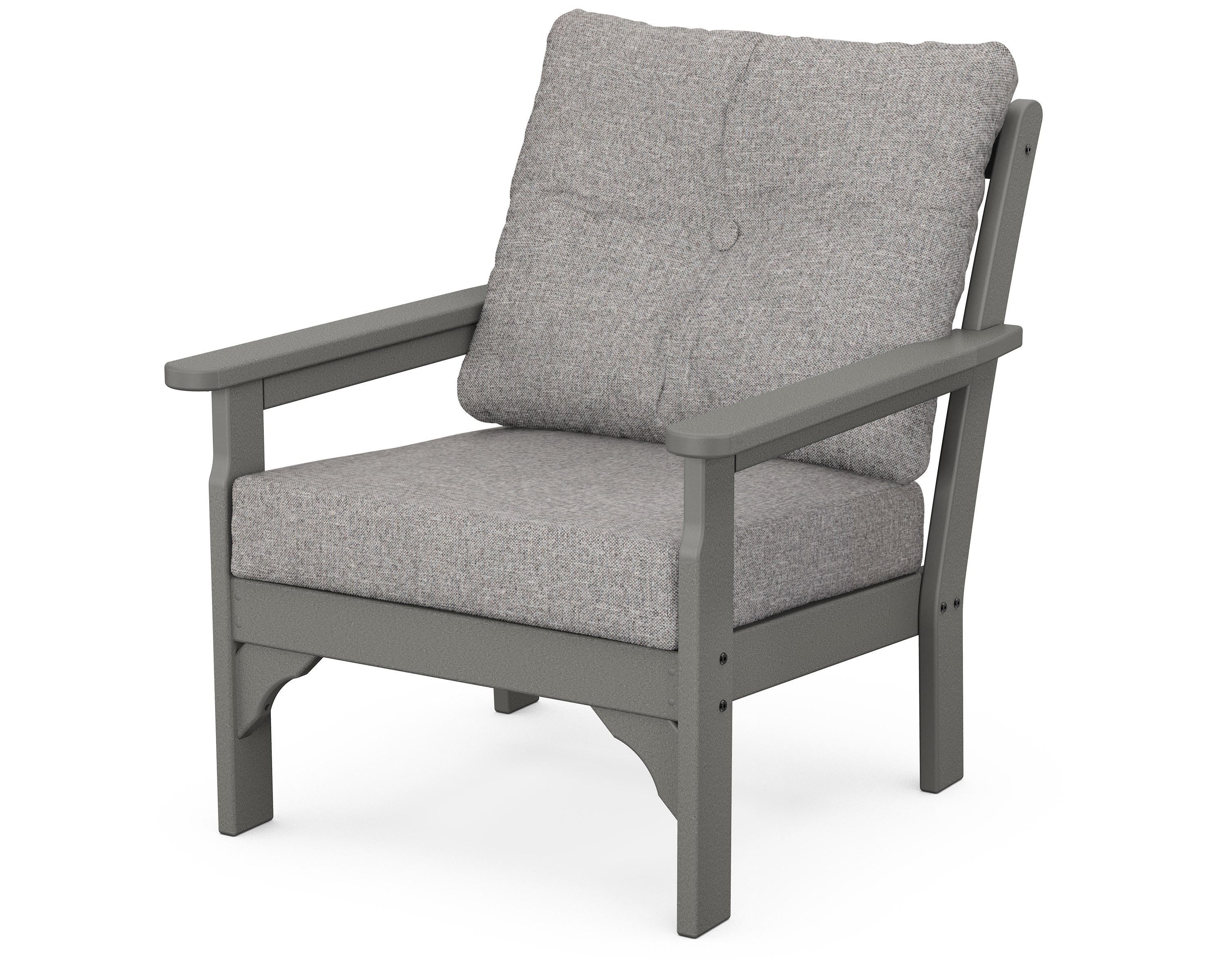 POLYWOOD® Vineyard Deep Seating Chair in Slate Grey / Grey Mist