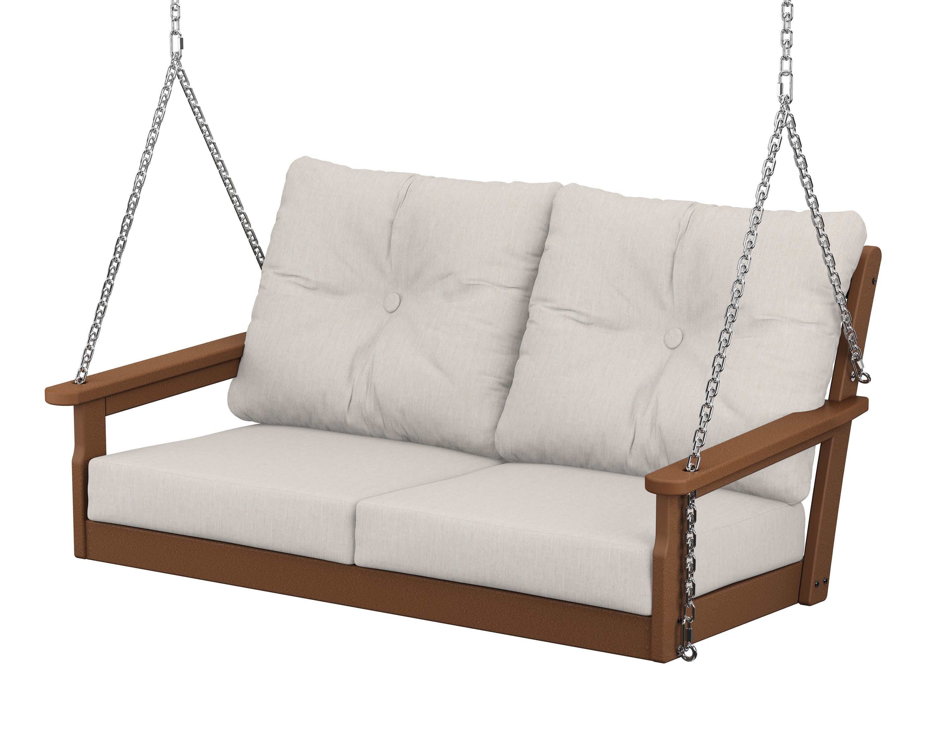 POLYWOOD® Vineyard Deep Seating Swing in Teak / Cast Ash