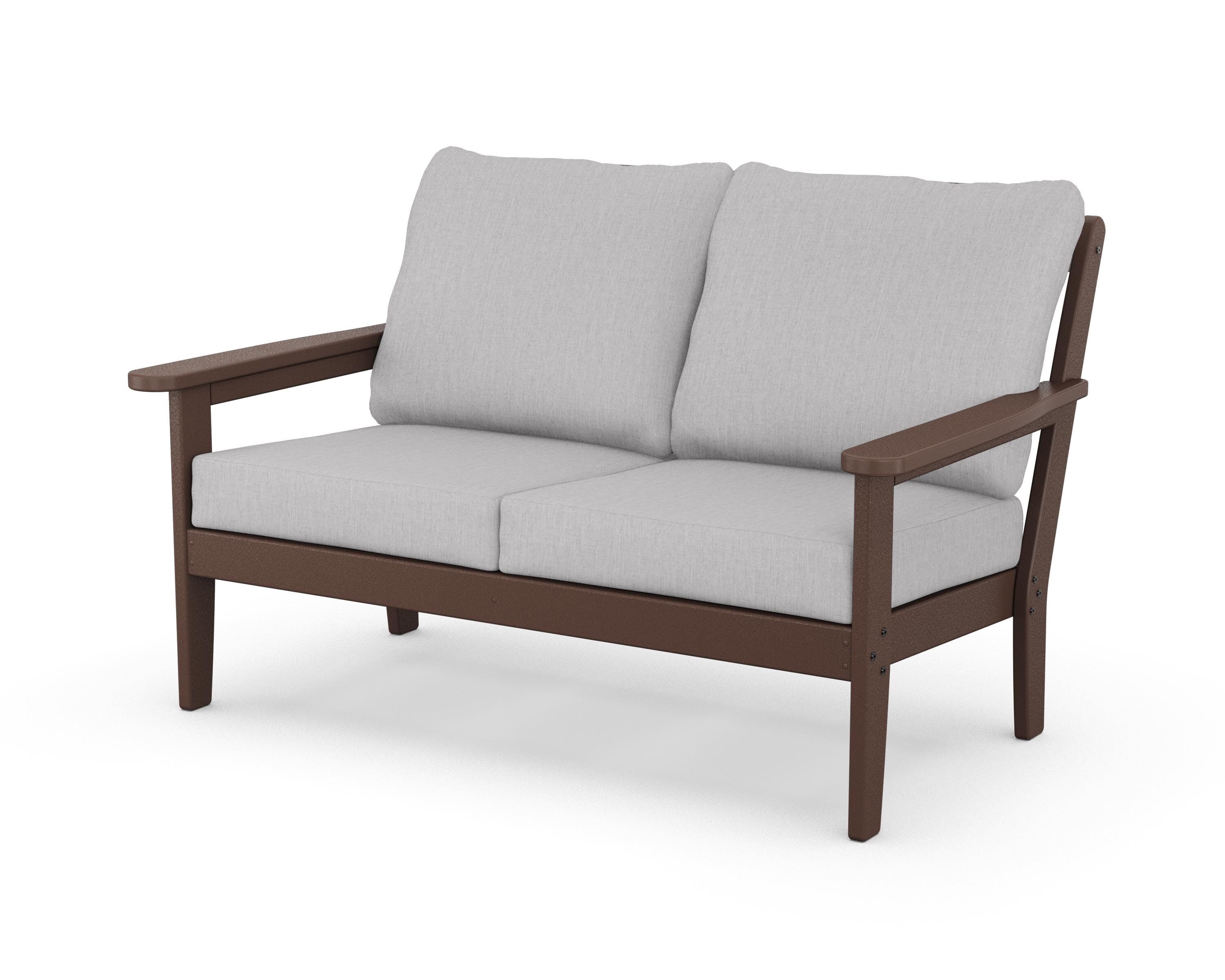 Country Living Cottage Deep Seating Loveseat in Mahogany / Granite