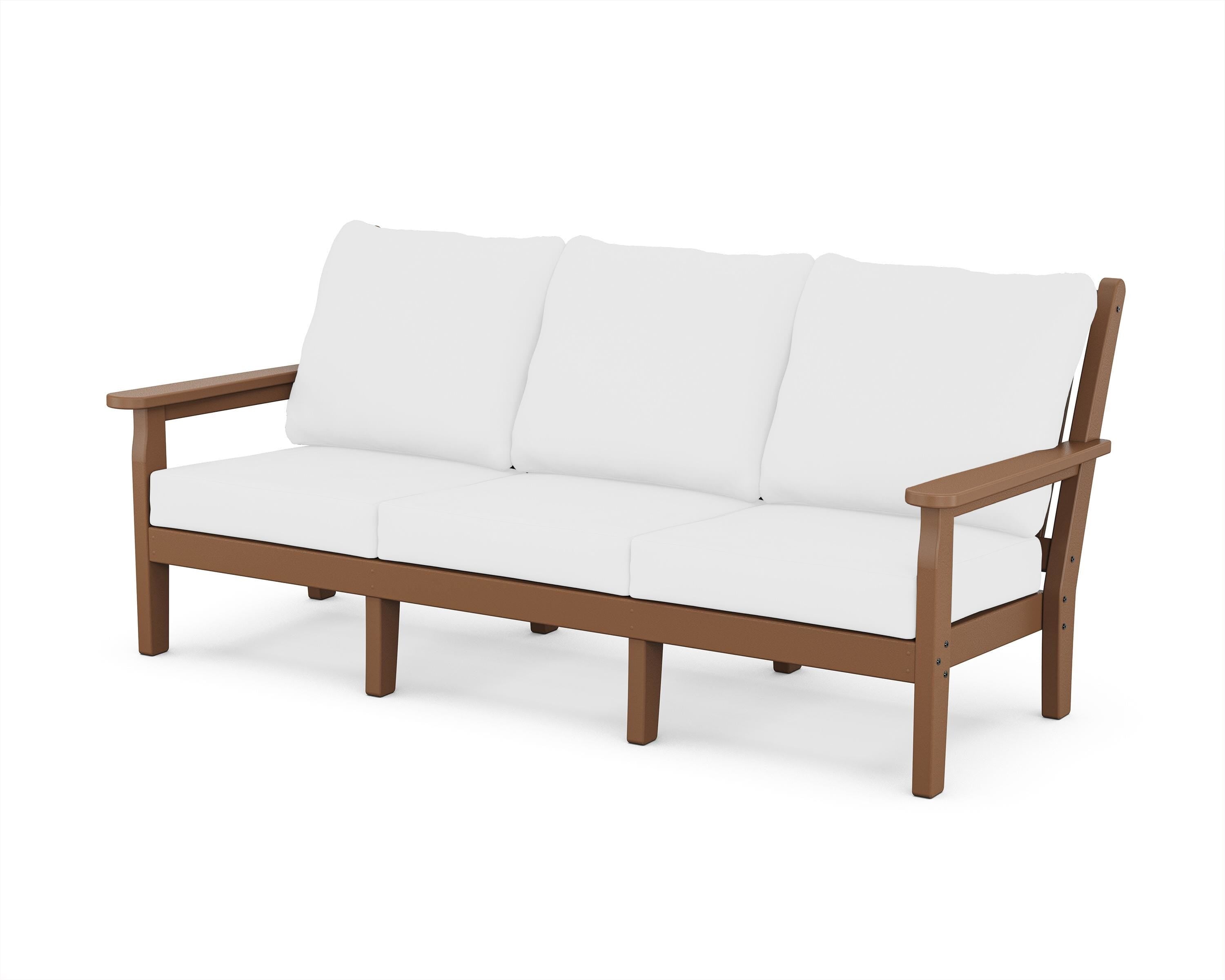 POLYWOOD® Chippendale Deep Seating Sofa in Teak / Natural