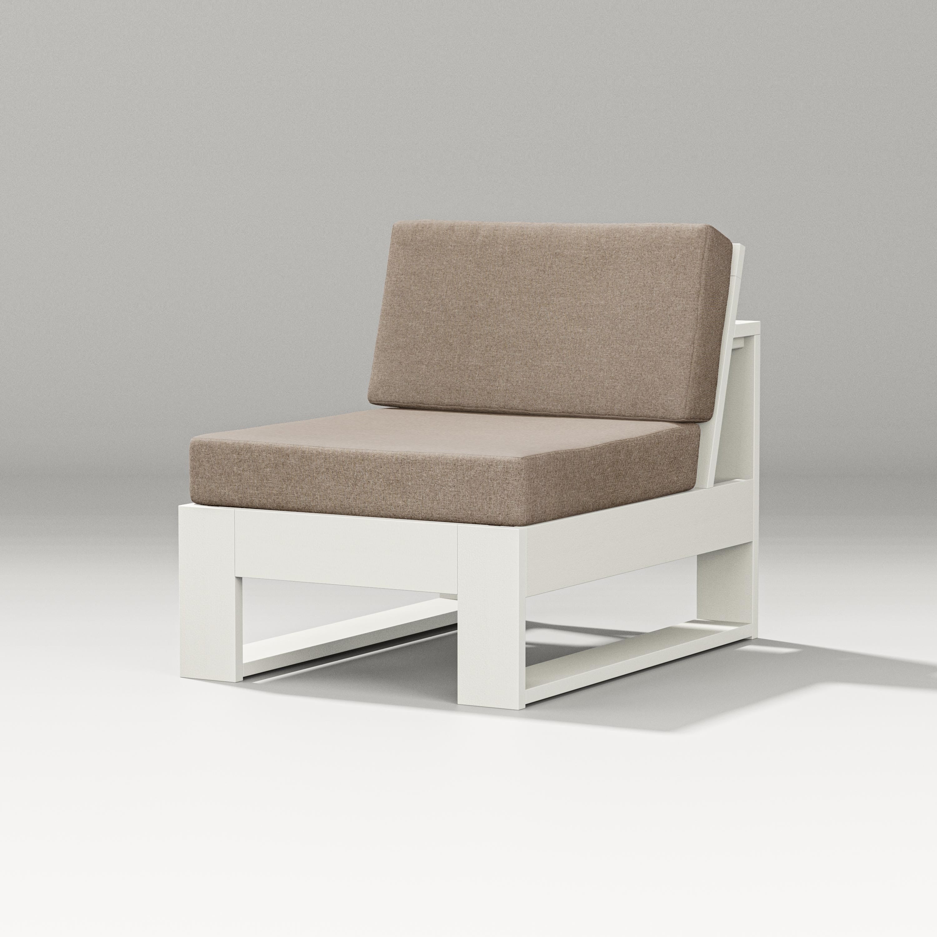 PW Designer Series Latitude Modular Armless Chair in Vintage White / Spiced Burlap