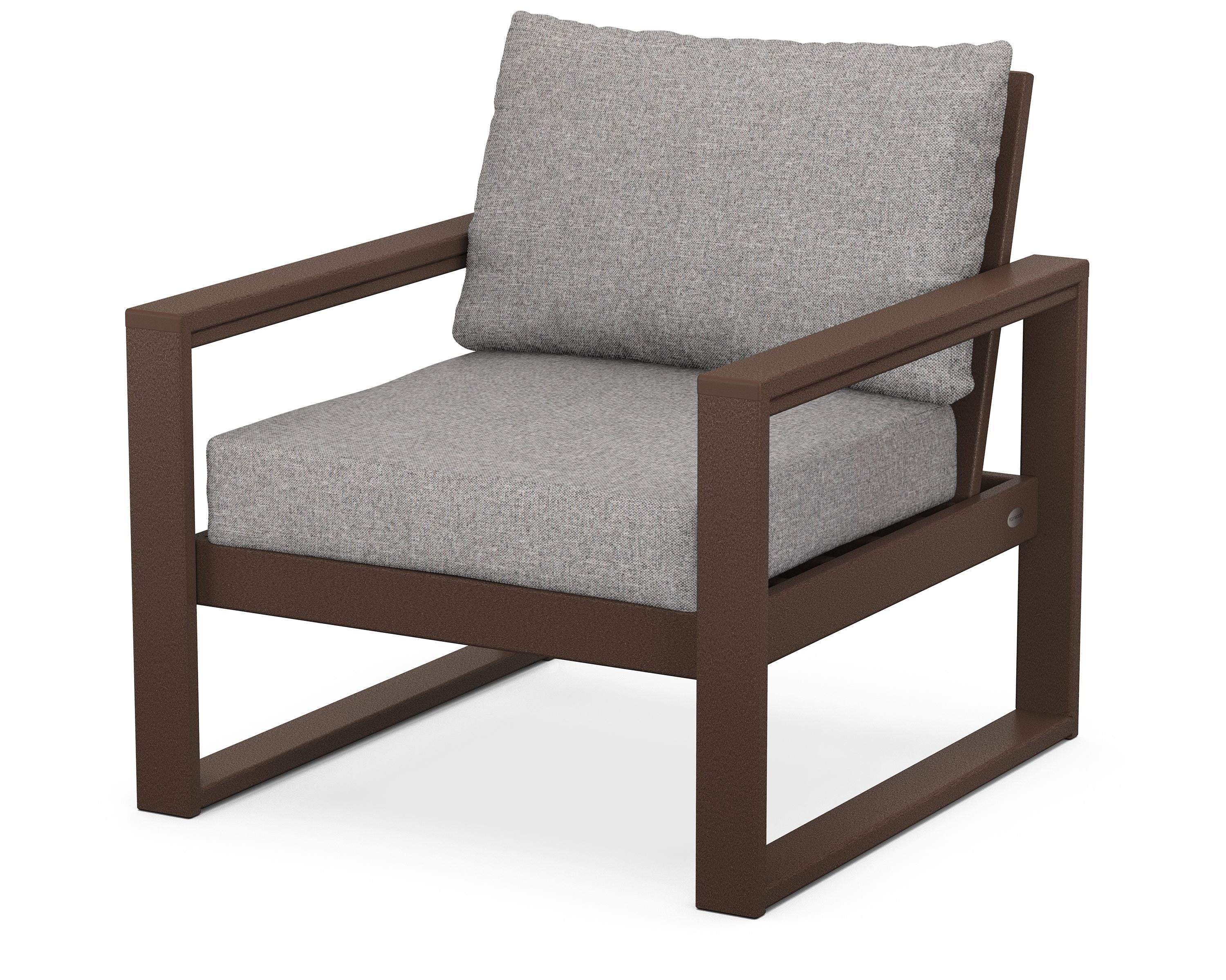 POLYWOOD® EDGE Club Chair in Mahogany / Grey Mist