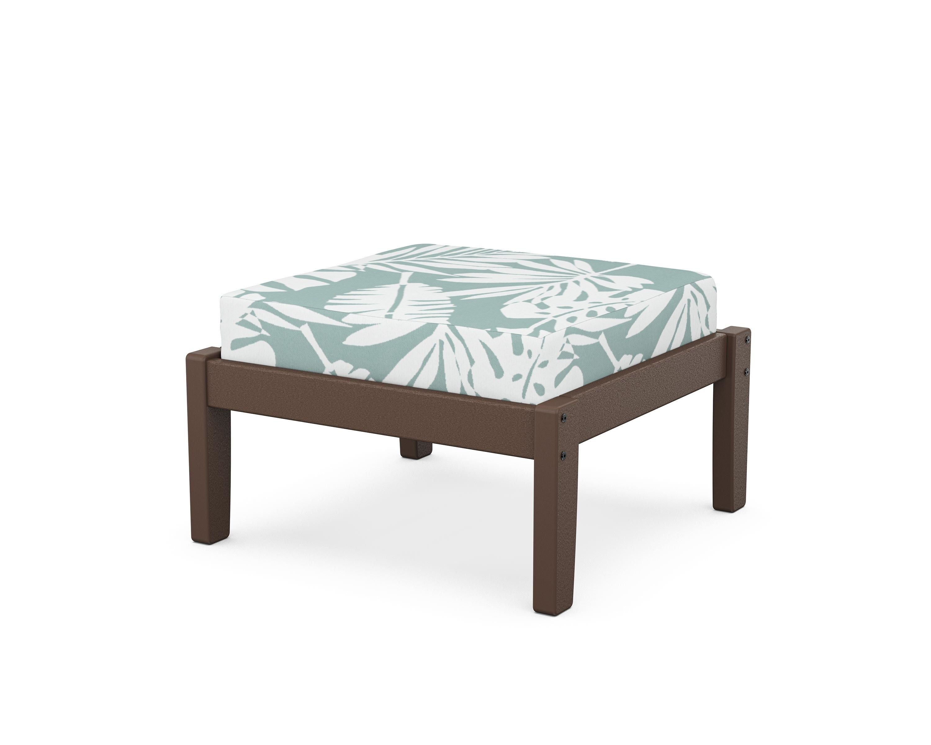 Unbranded Deep Seating Ottoman in Mahogany / Leaf Glacier Spa