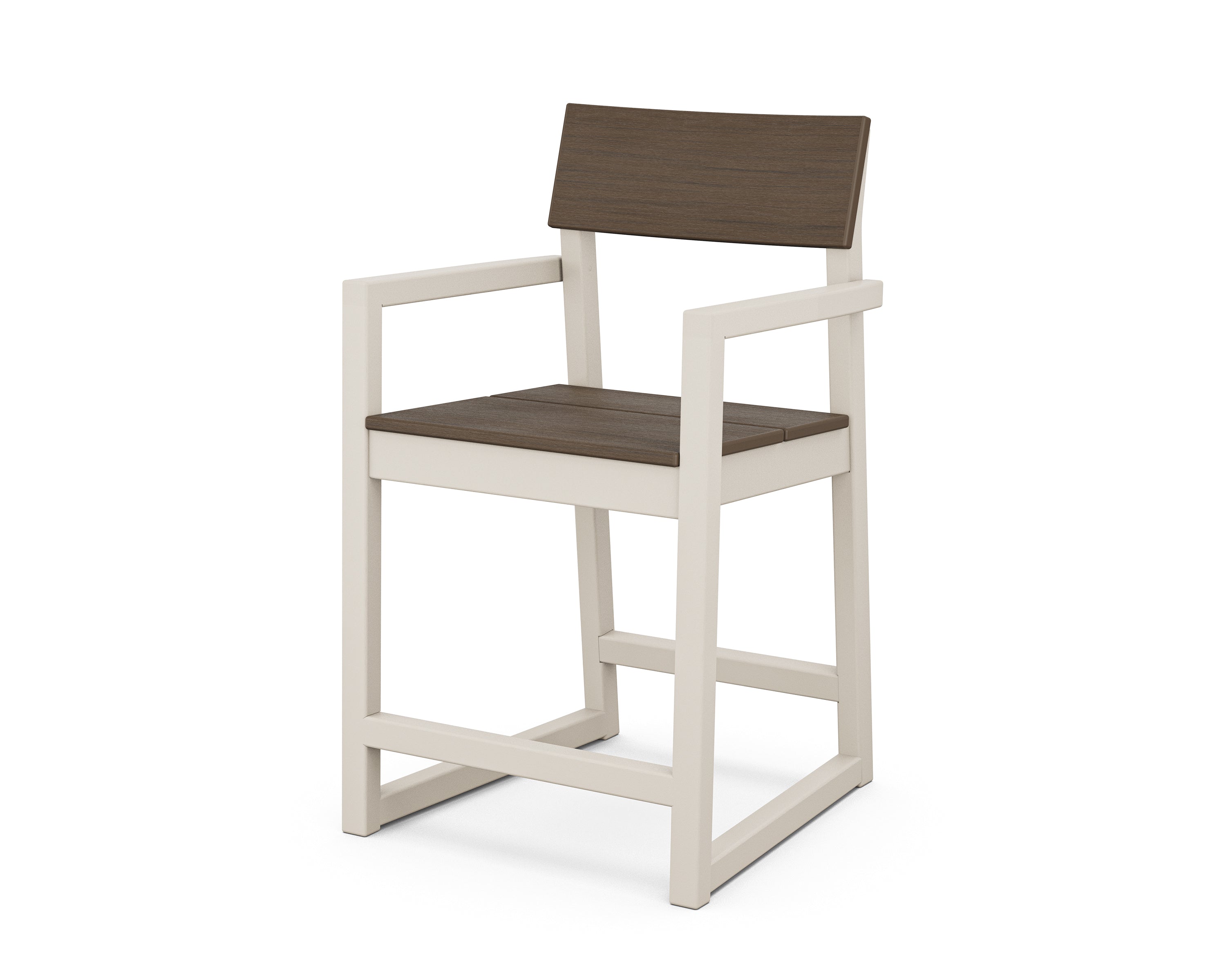 POLYWOOD® EDGE Counter Arm Chair in Sand / Kona