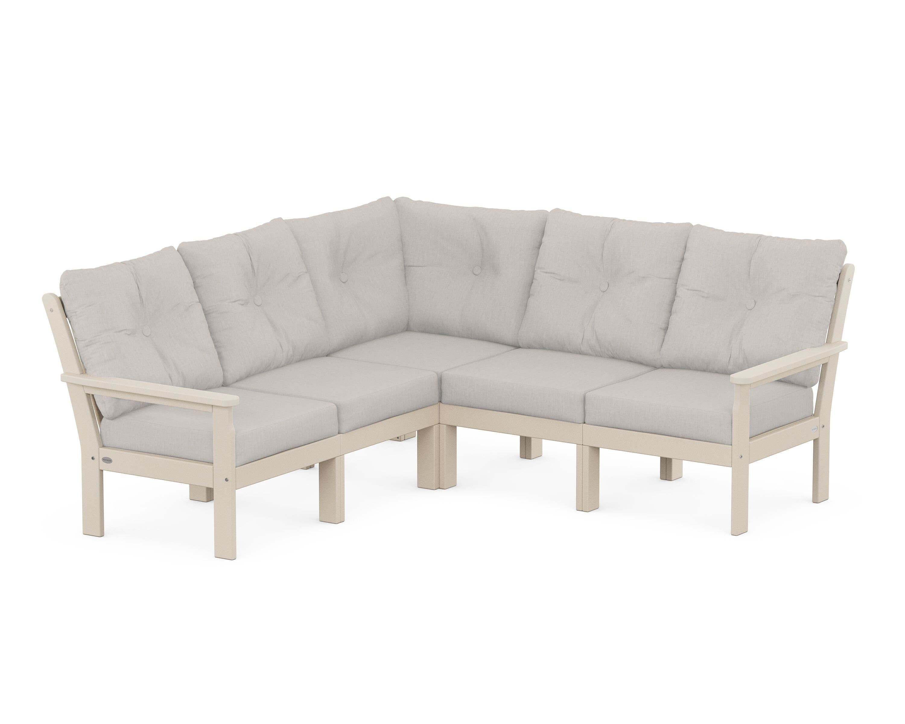 POLYWOOD® Vineyard 5-Piece Sectional in Sand / Cast Ash