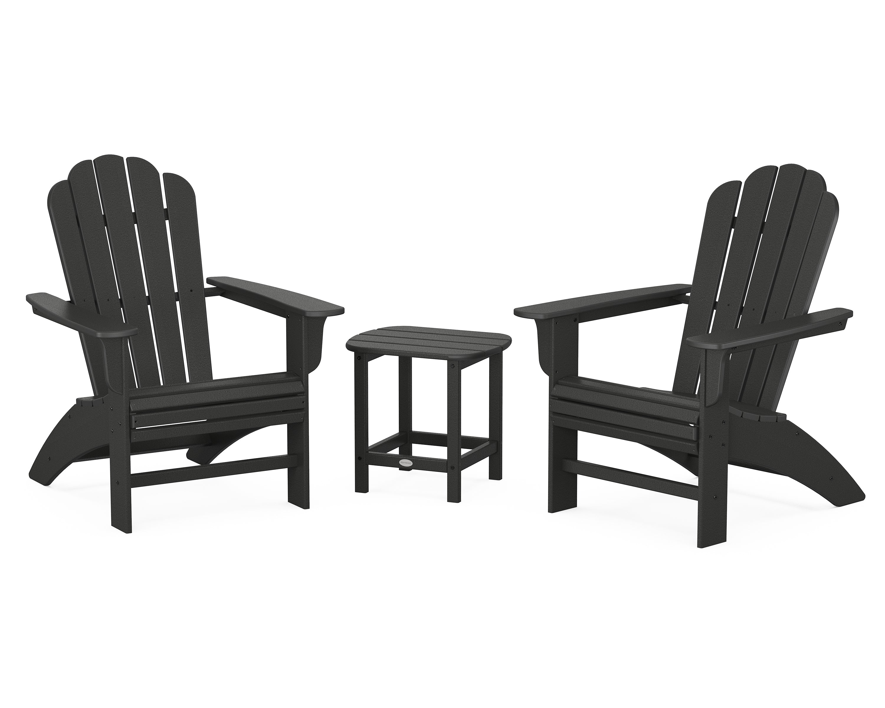 Country Living Cottage Curveback Adirondack Chair 3-Piece Set in Black