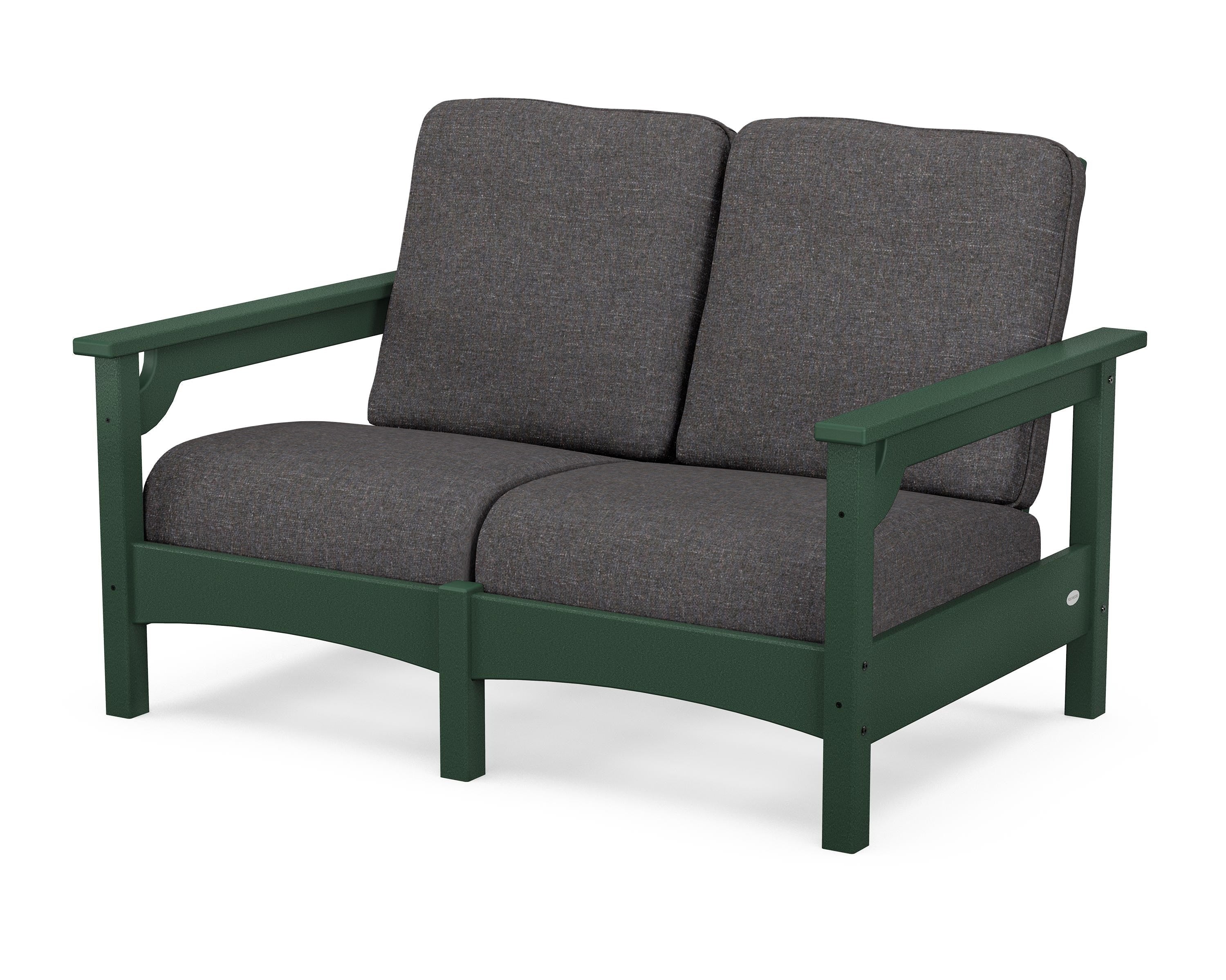 POLYWOOD® Club Loveseat in Green / Ash Charcoal