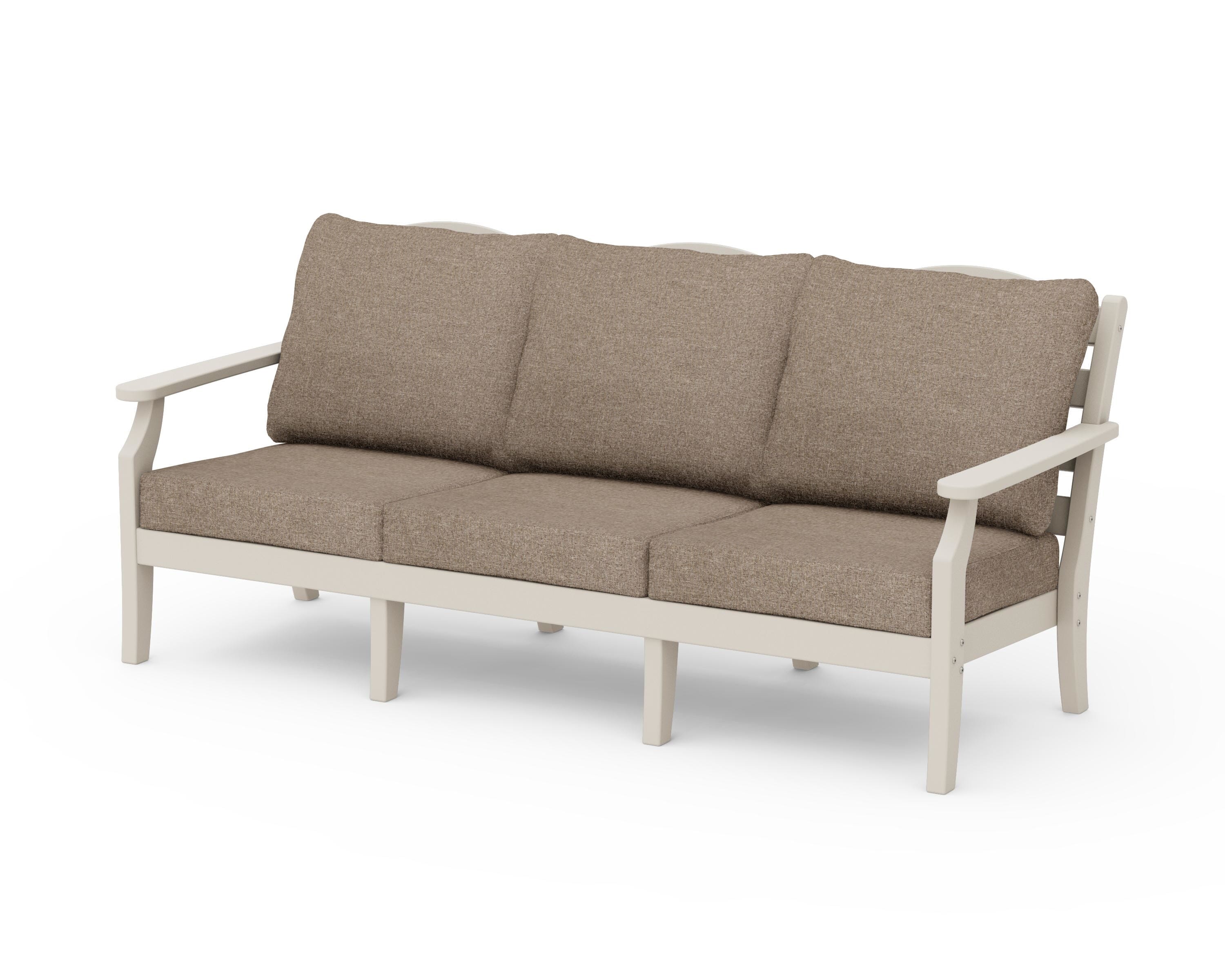 Draper James™ by POLYWOOD® Savannah Deep Seating Sofa in Sand / Spiced Burlap