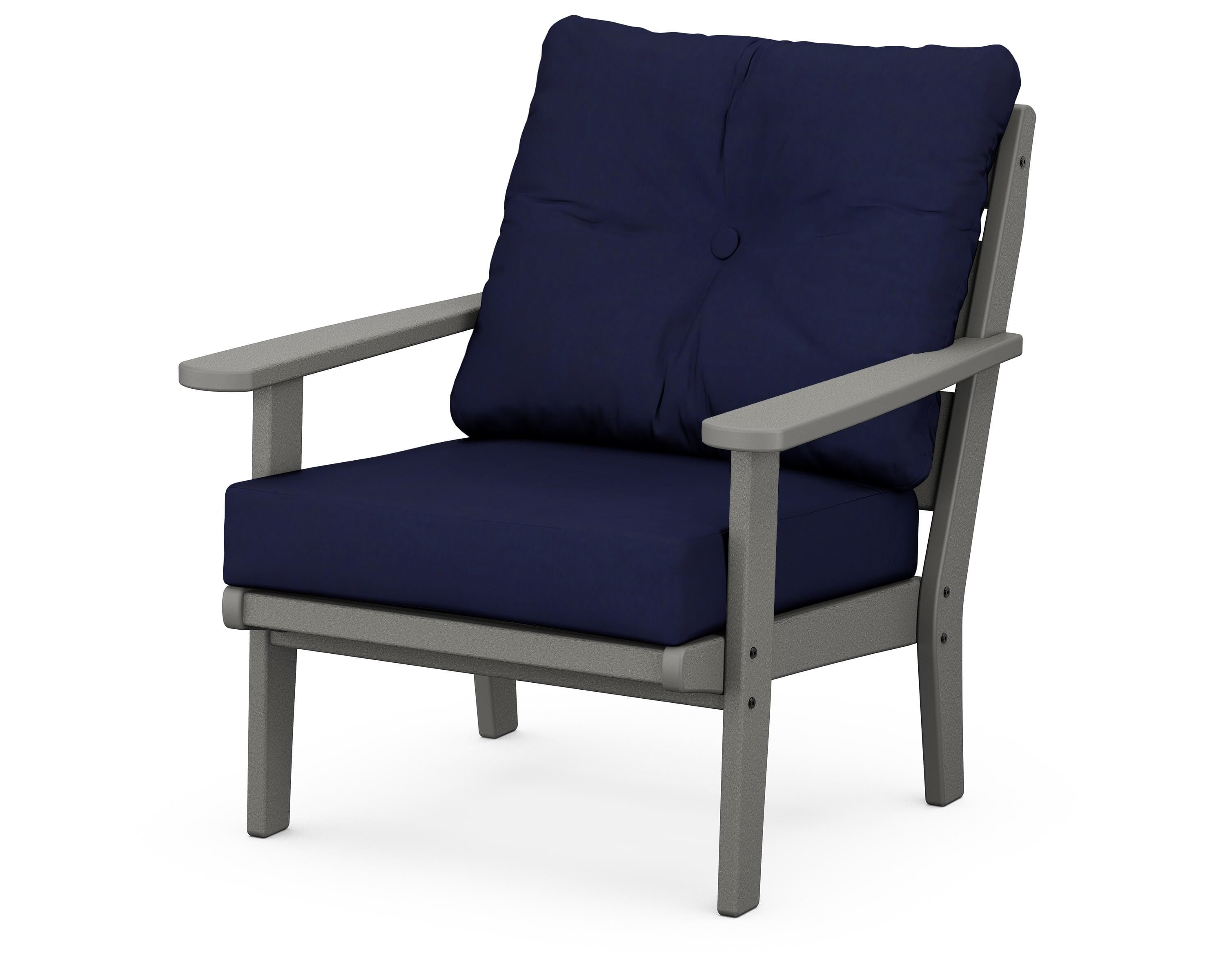 POLYWOOD® Lakeside Deep Seating Chair in Slate Grey / Navy