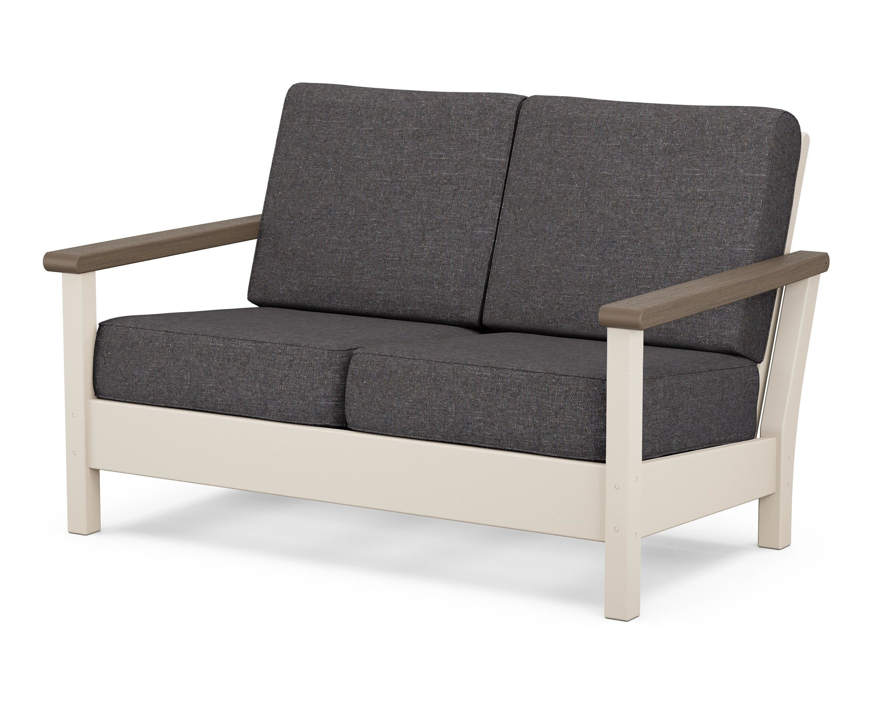 POLYWOOD® Harbour Deep Seating Loveseat in Sand / Kona / Ash Charcoal