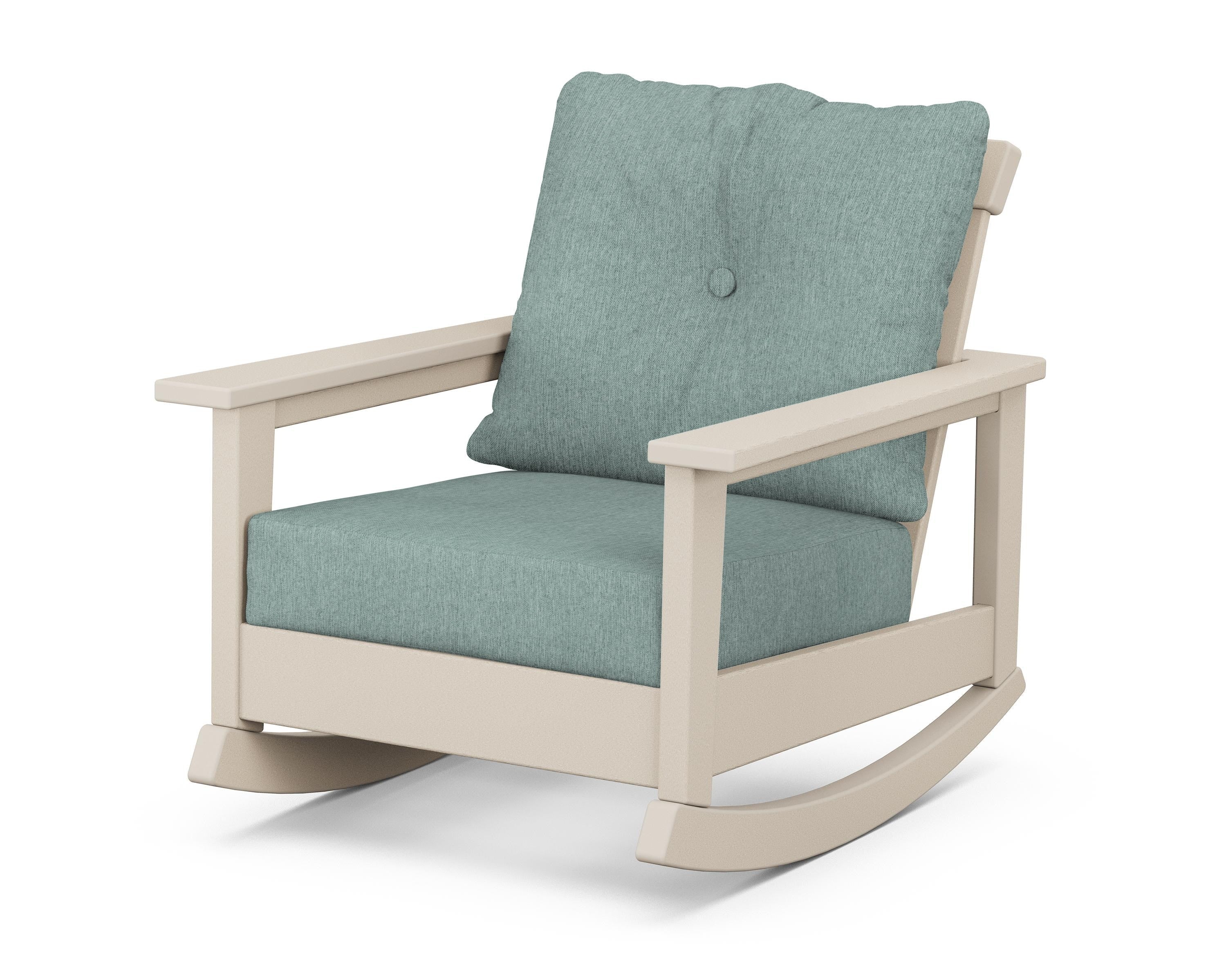 POLYWOOD® Prescott Deep Seating Rocking Chair in Sand / Glacier Spa