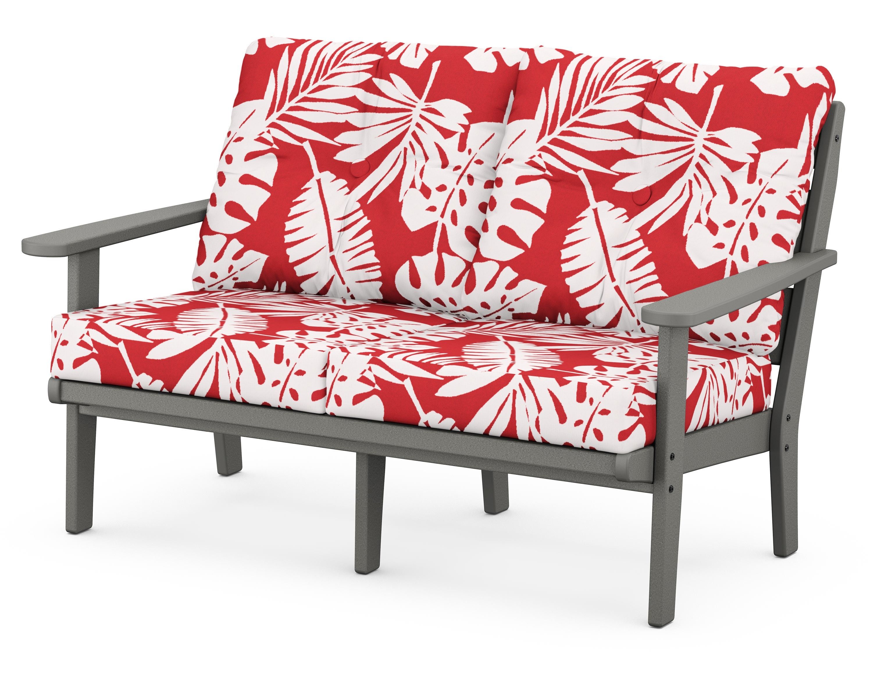 POLYWOOD® Lakeside Deep Seating Loveseat in Slate Grey / Leaf Crimson