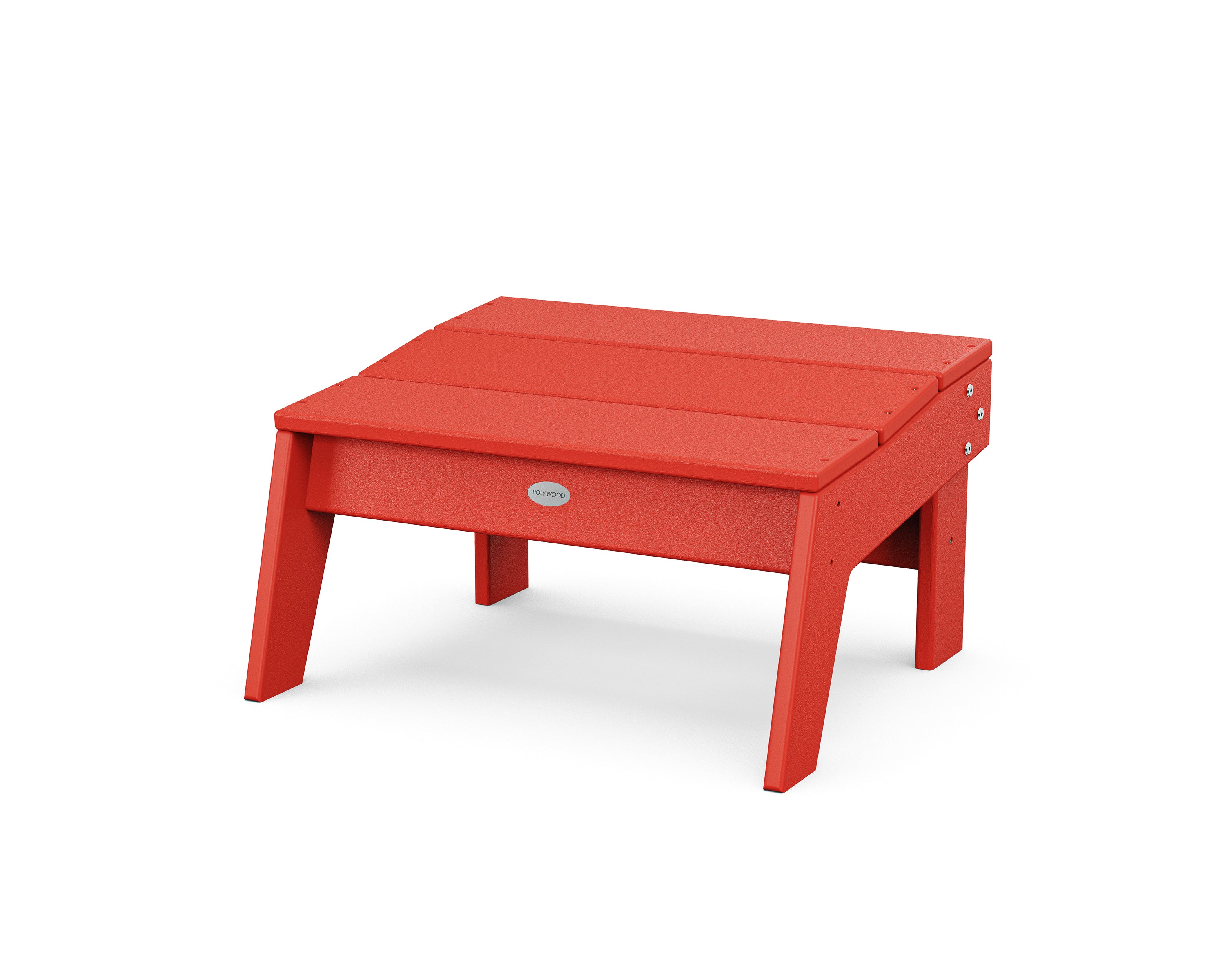 POLYWOOD® Modern Studio Oversized Ottoman in Sunset Red