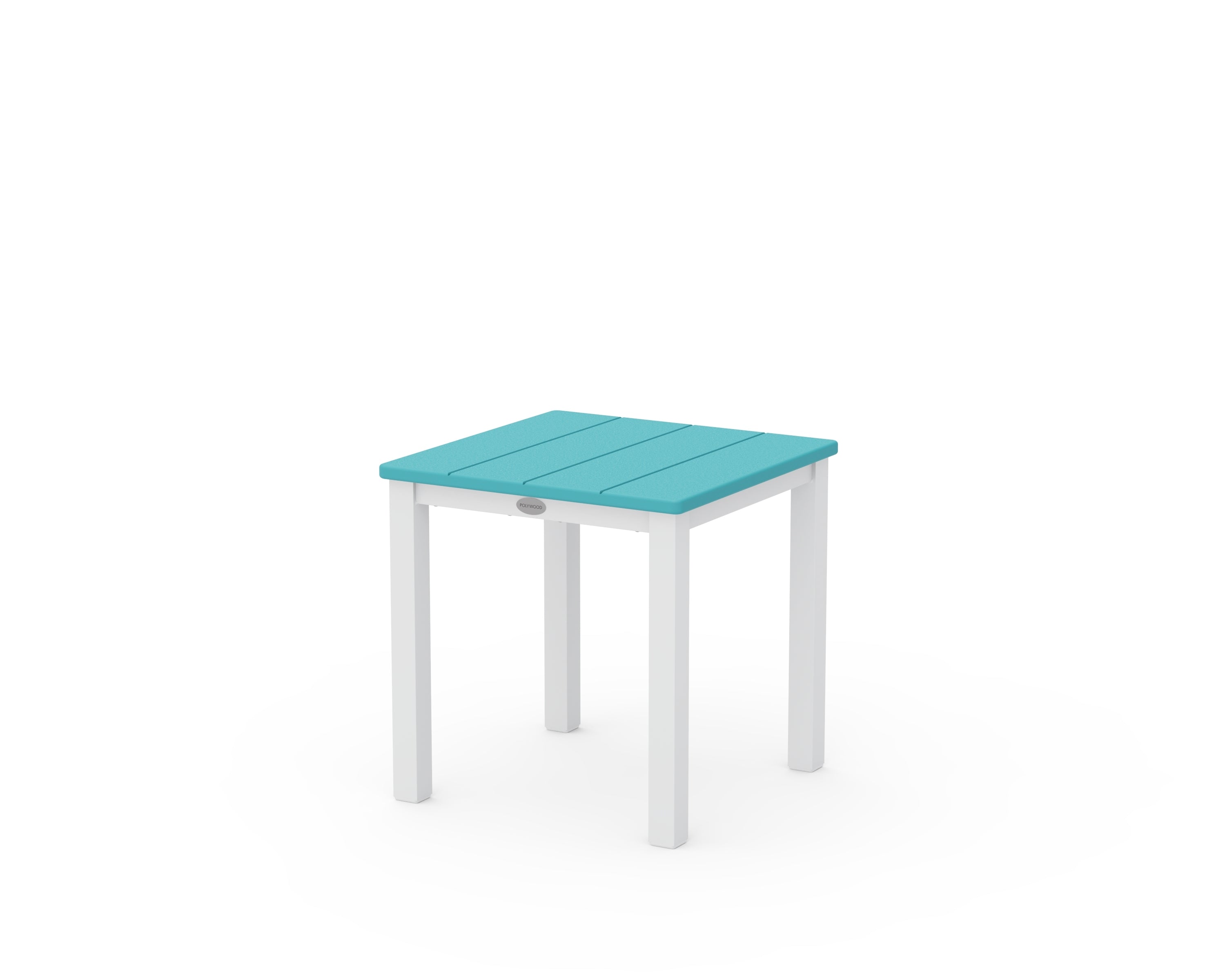 POLYWOOD® Main Street 18" Side Table in White / Aruba