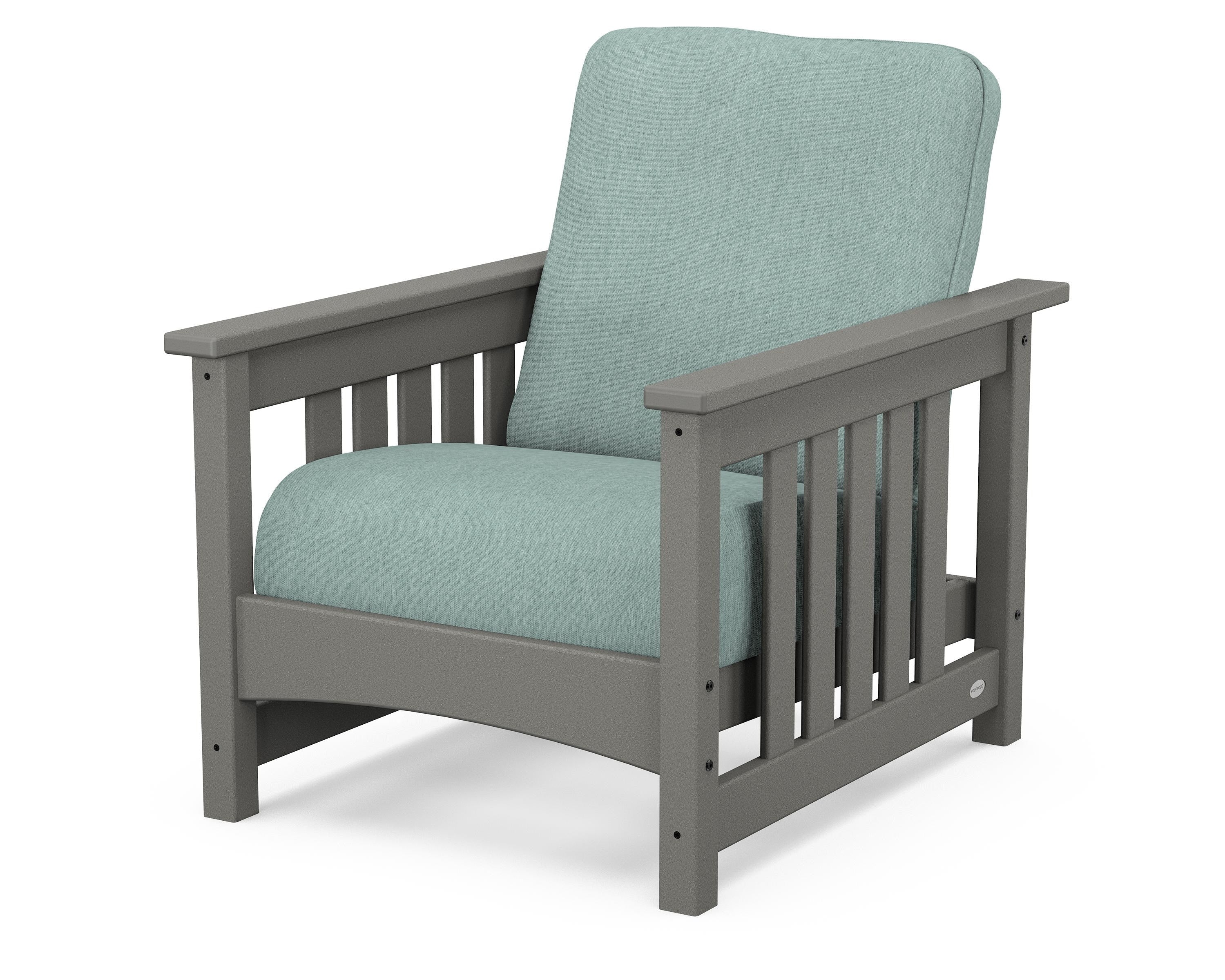 POLYWOOD® Club Mission Chair in Slate Grey / Glacier Spa