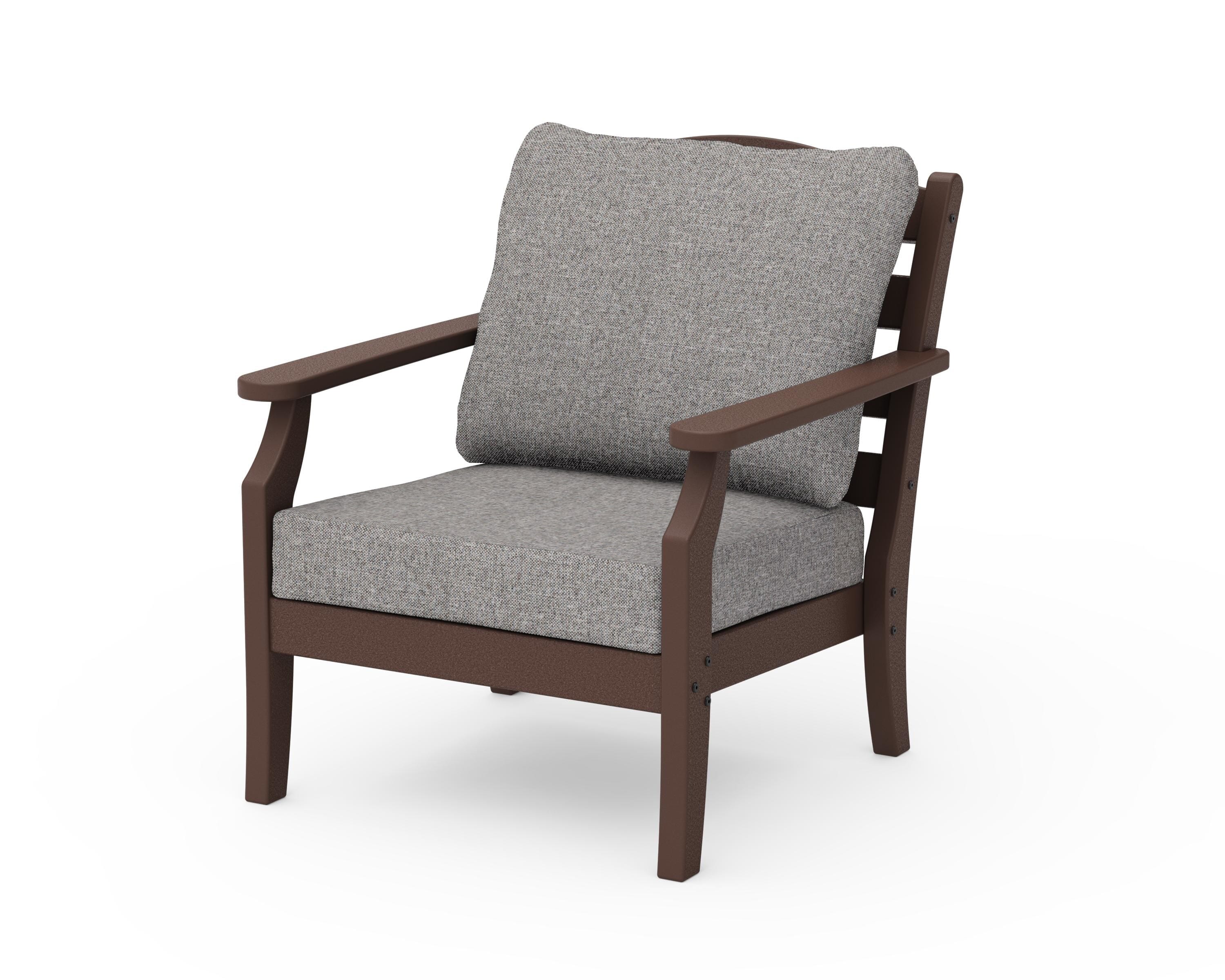 Draper James™ by POLYWOOD® Savannah Deep Seating Chair in Mahogany / Grey Mist