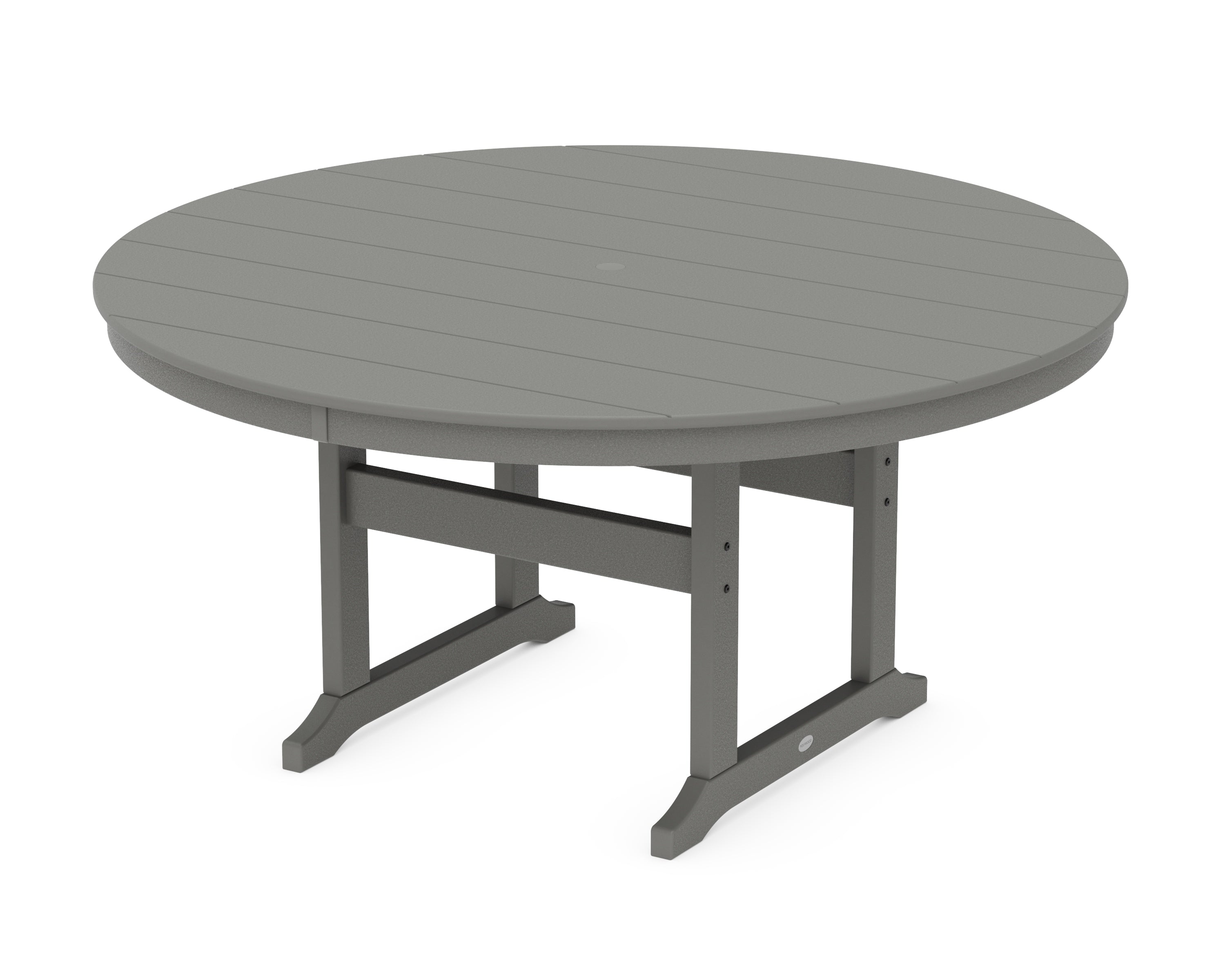 POLYWOOD® 60" Round Farmhouse Dining Table in Slate Grey
