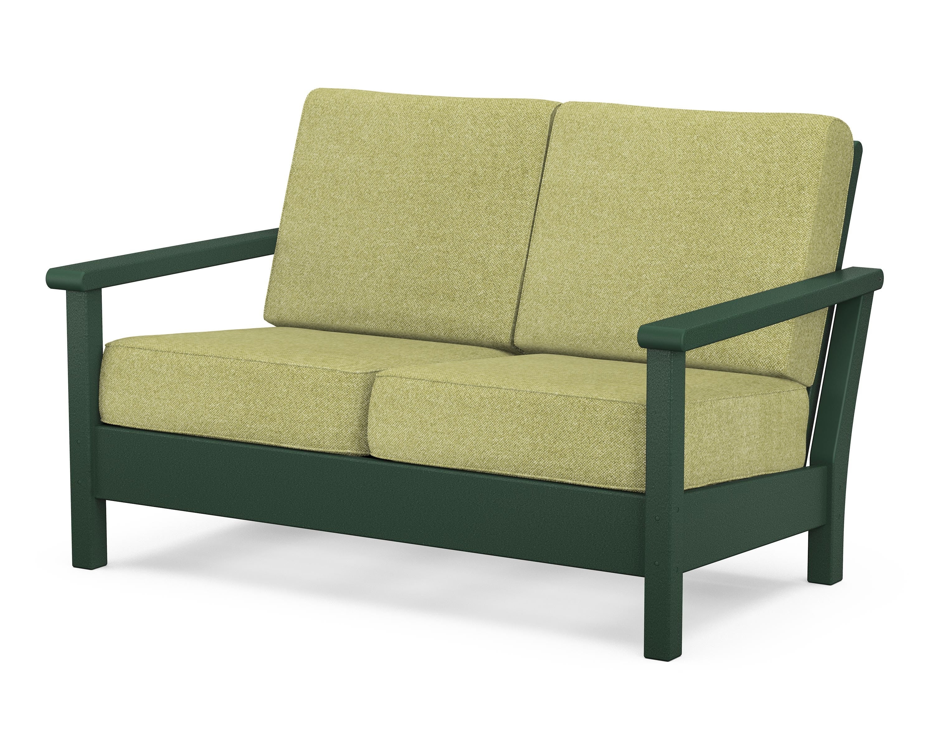 POLYWOOD® Harbour Deep Seating Loveseat in Green / Chartreuse Boucle