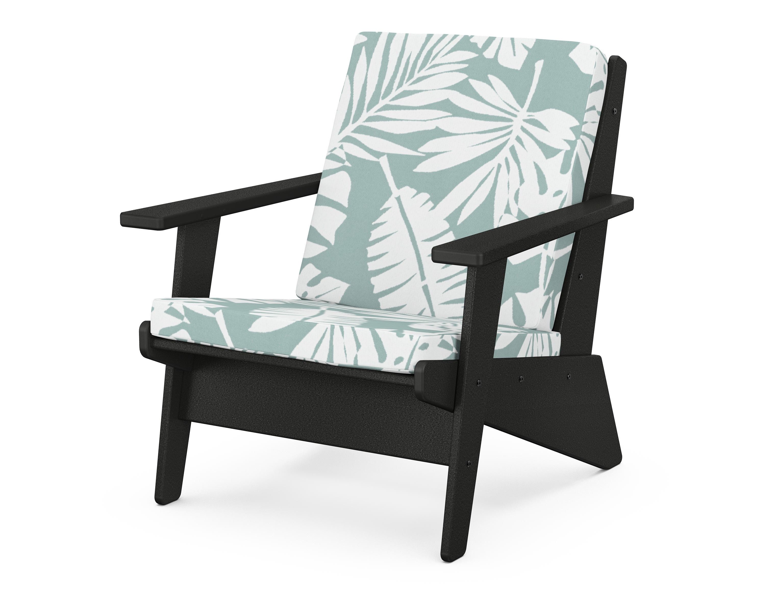 POLYWOOD® Riviera Modern Lounge Chair in Black / Leaf Glacier Spa