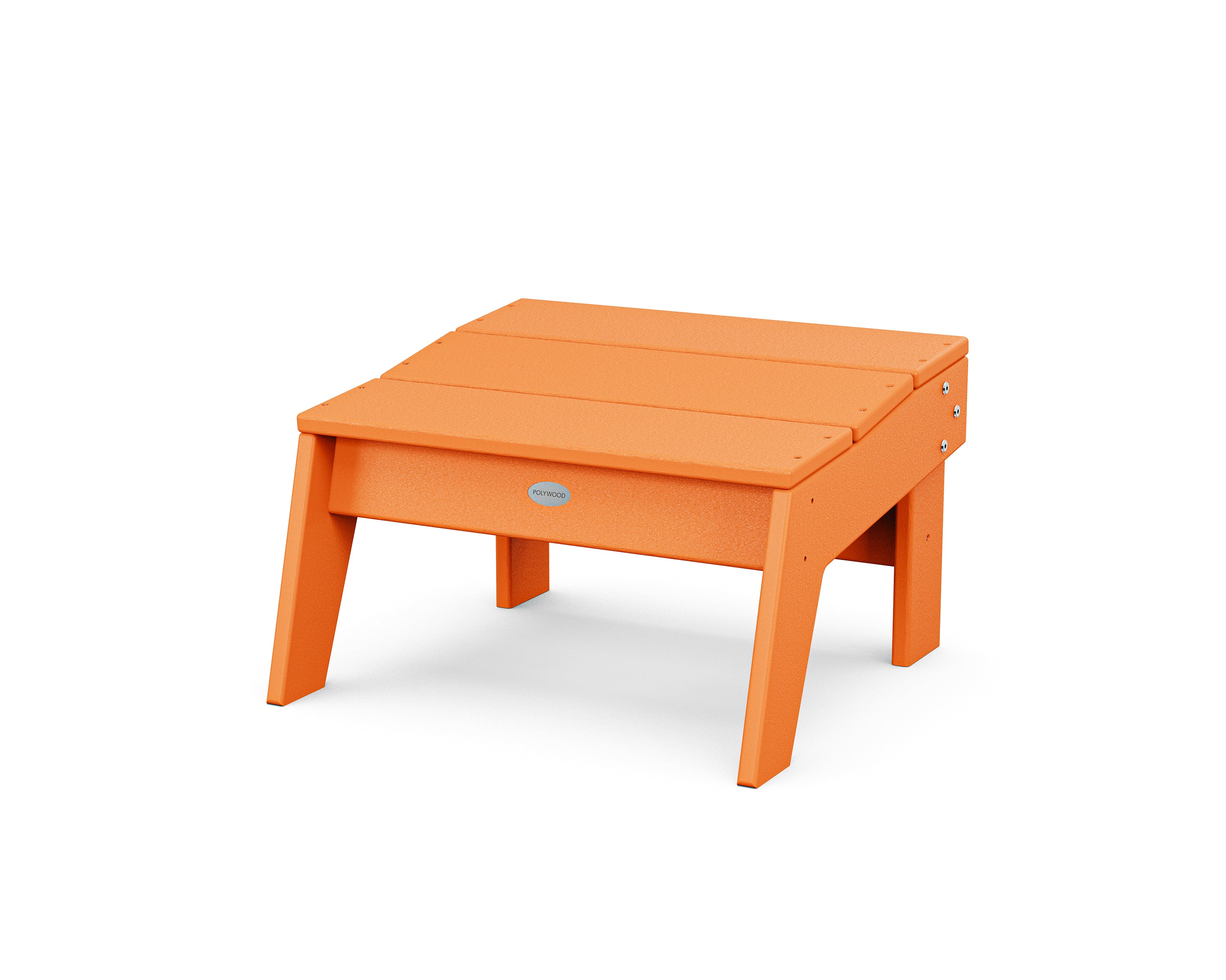 POLYWOOD® Modern Studio Ottoman in Tangerine