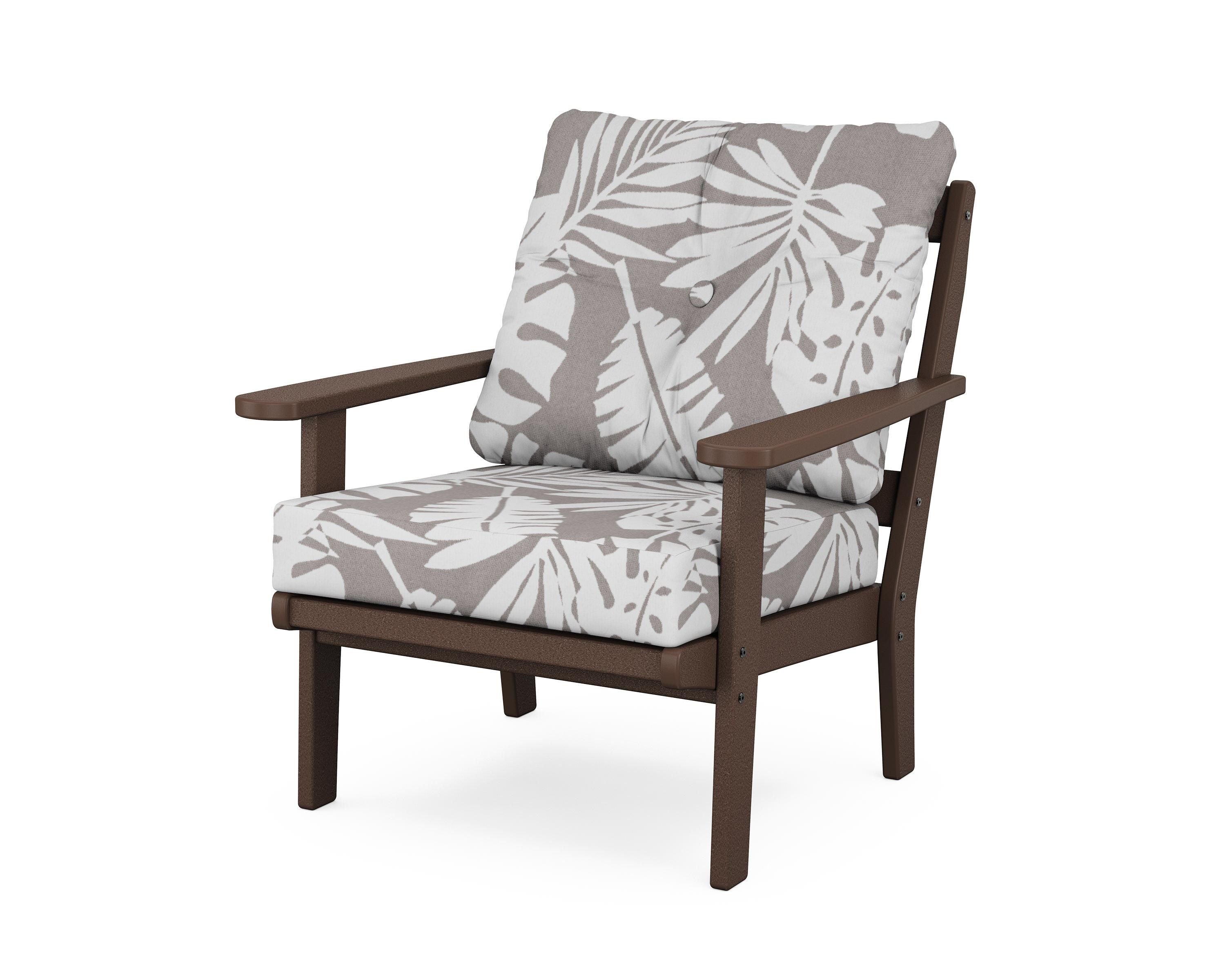 POLYWOOD® Mission Deep Seating Chair in Mahogany / Leaf Grey Mist