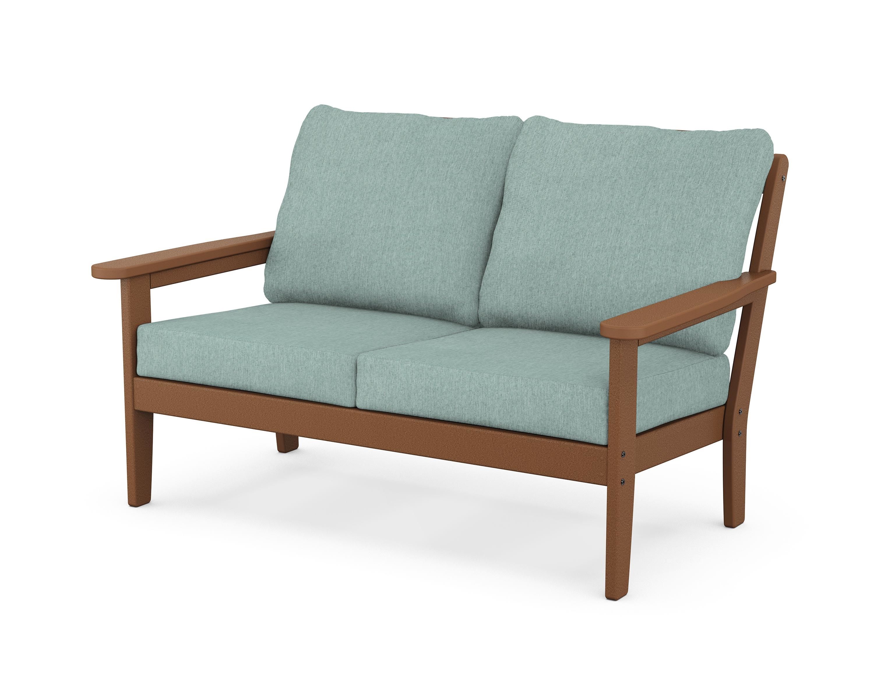 Country Living Cottage Deep Seating Loveseat in Teak / Glacier Spa