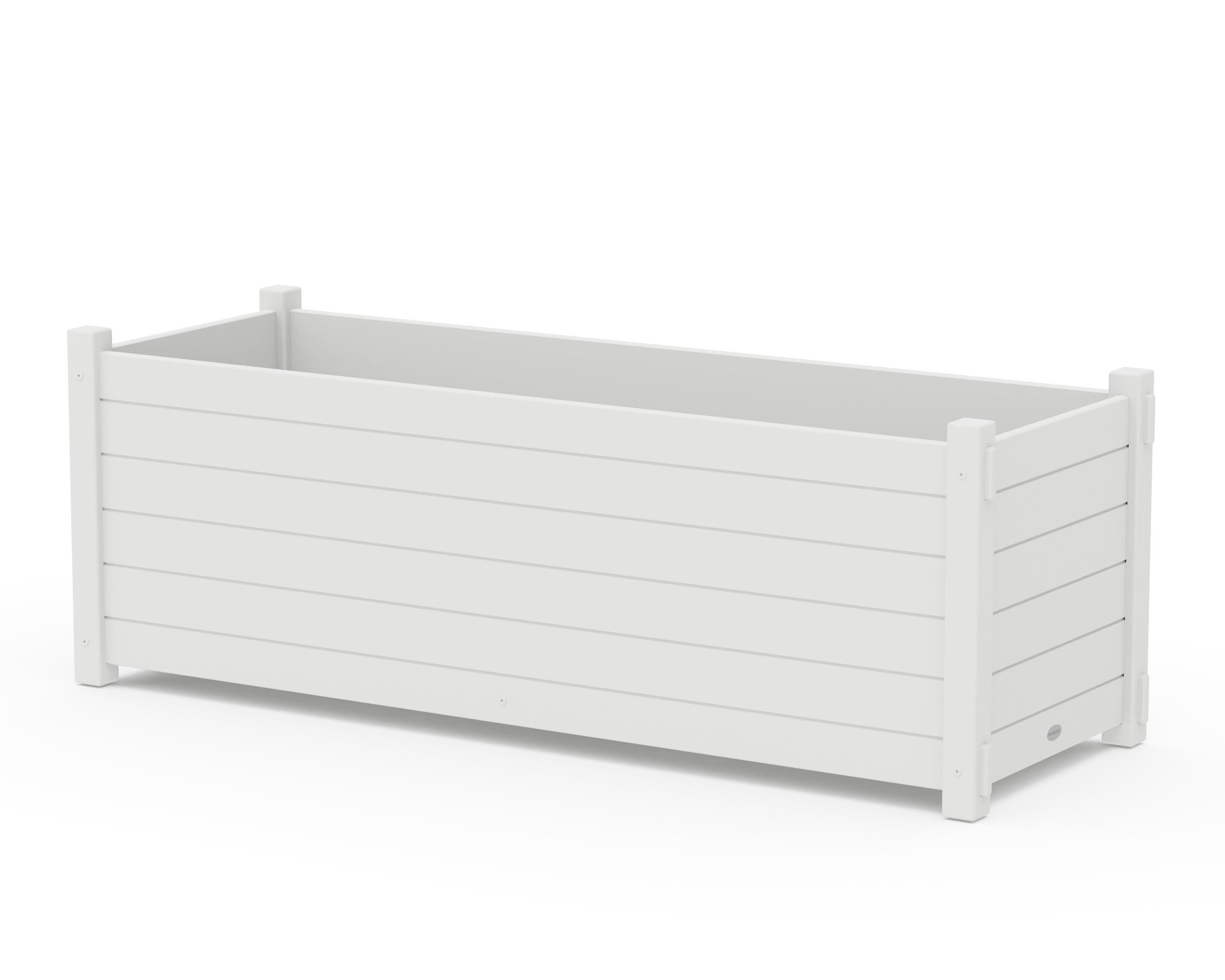 POLYWOOD® Nautical Large Rectangle Triple Planter Box in White