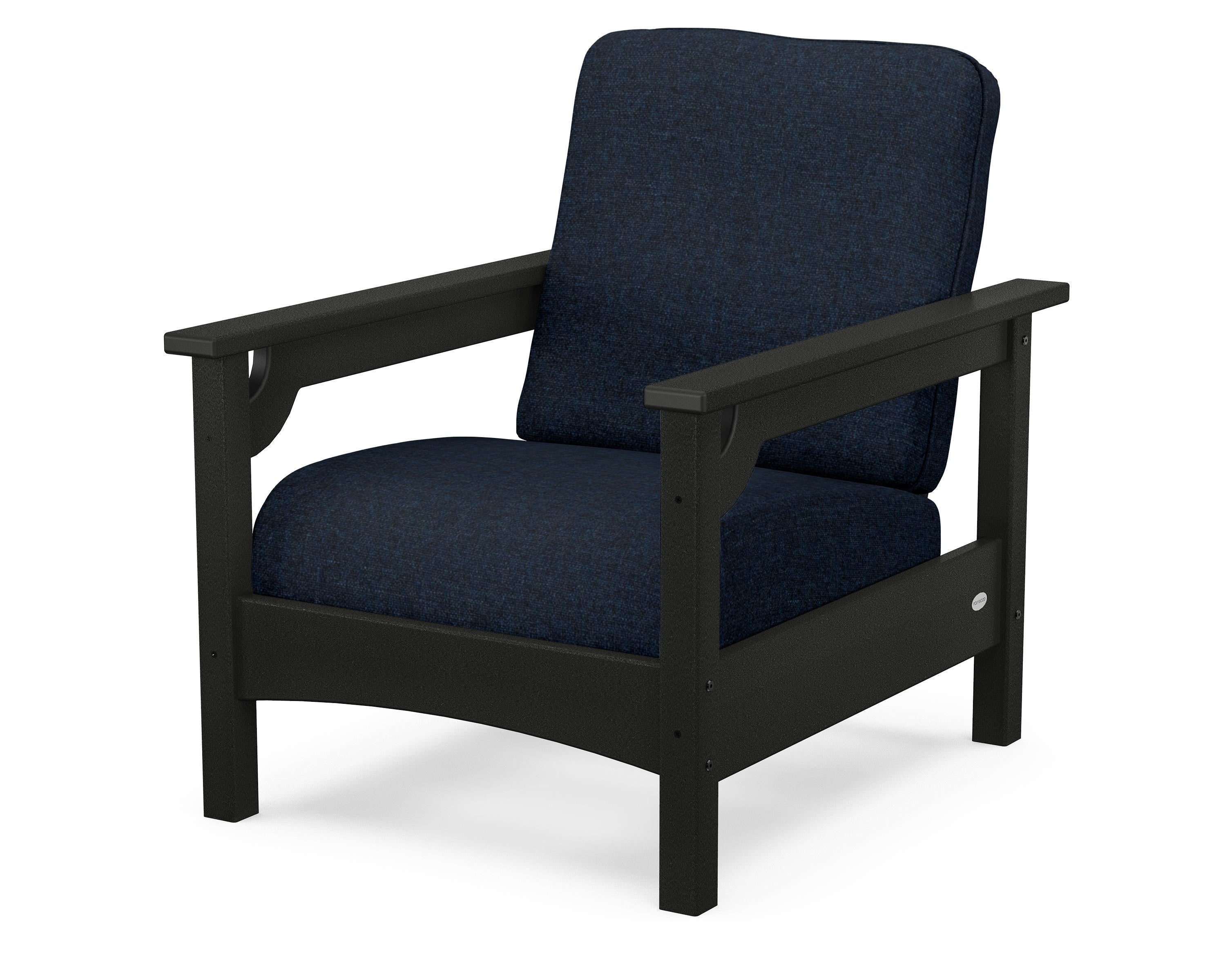 POLYWOOD® Club Chair in Black / Marine Indigo