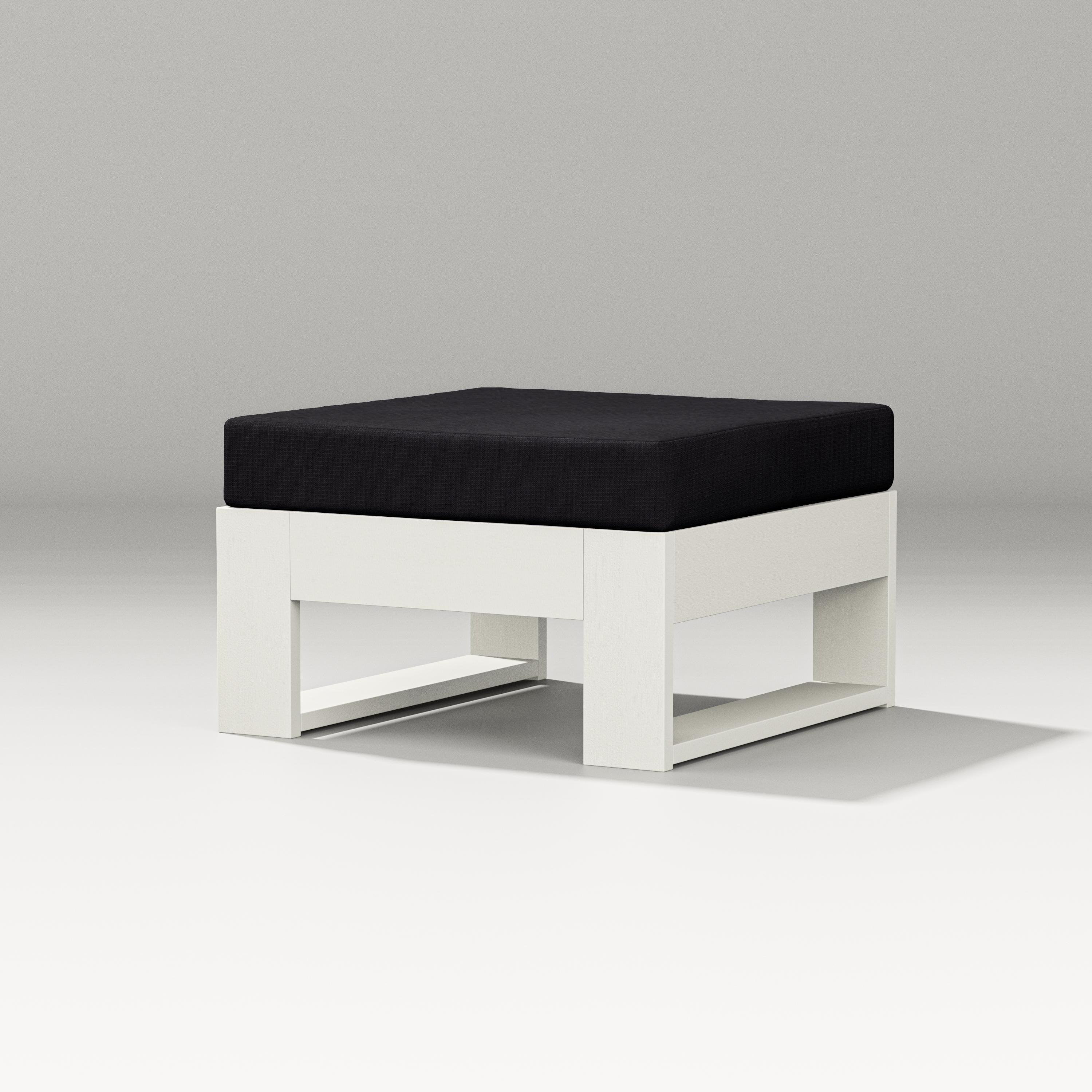 PW Designer Series Latitude Lounge Ottoman in Vintage White / Midnight Linen