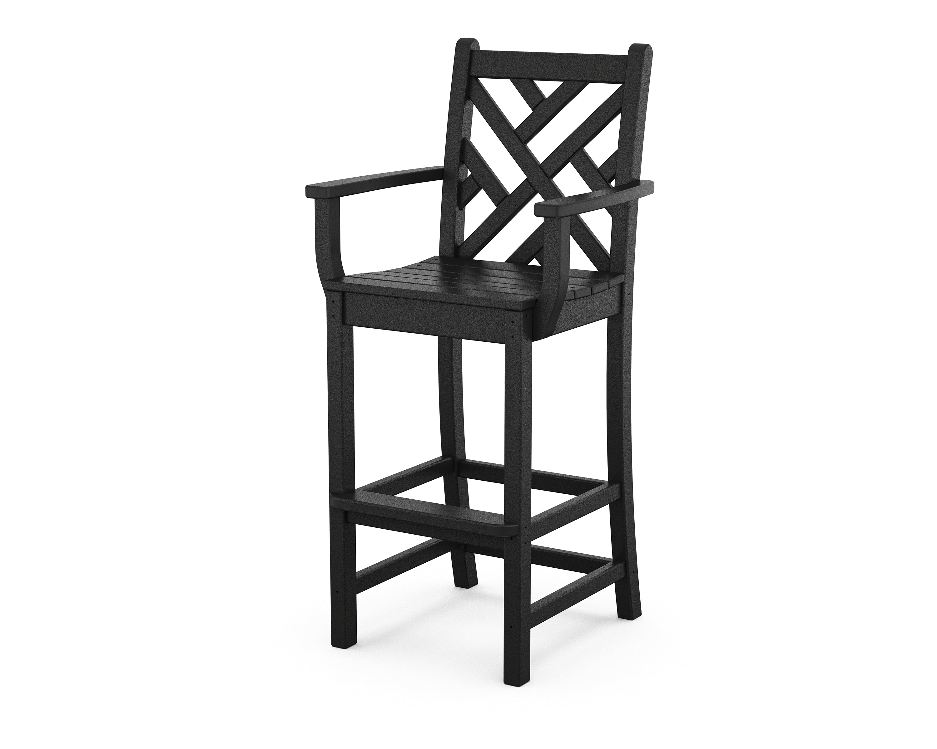 POLYWOOD® Chippendale Bar Arm Chair in Black
