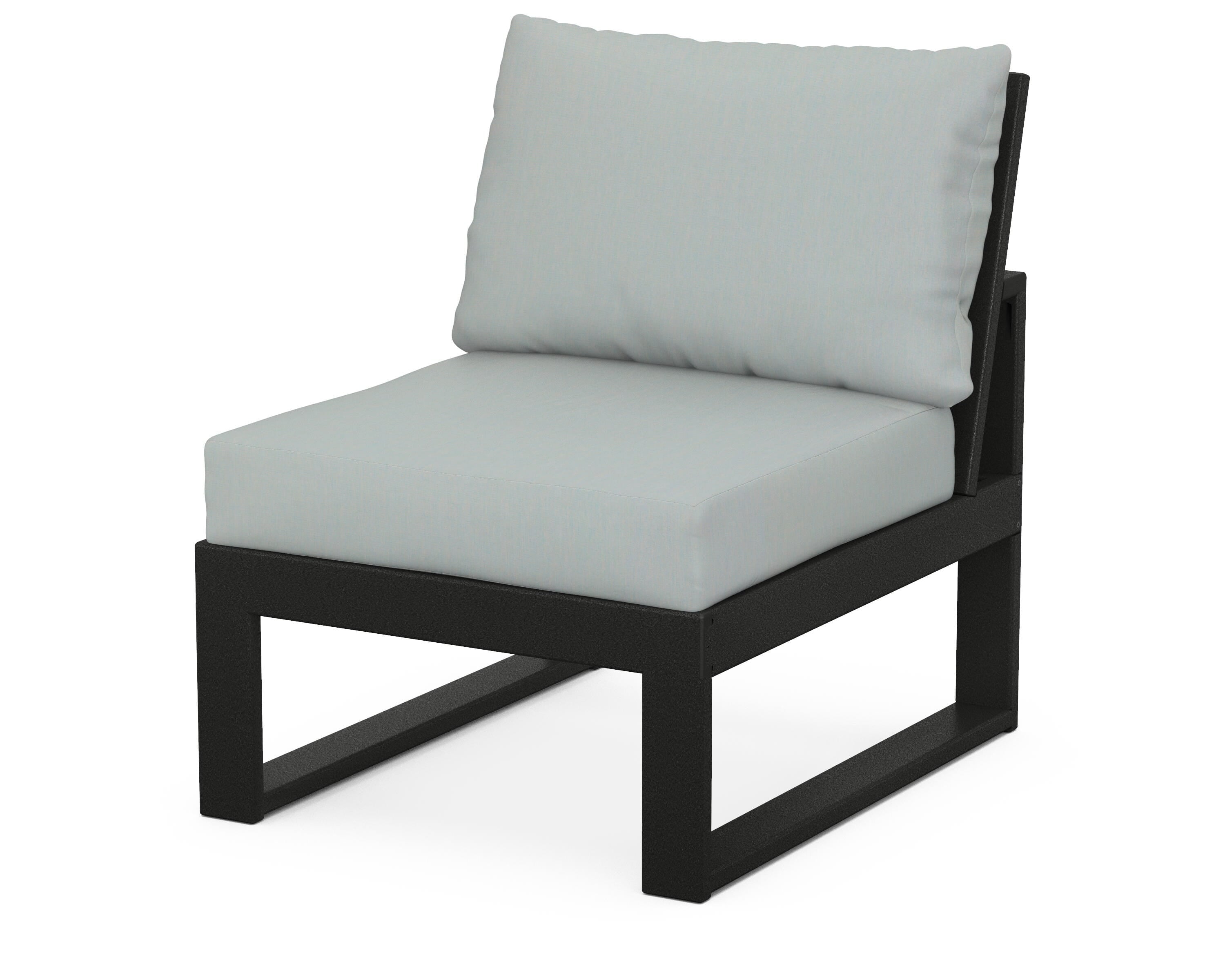 Unbranded Modular Armless Chair in Black / Spa