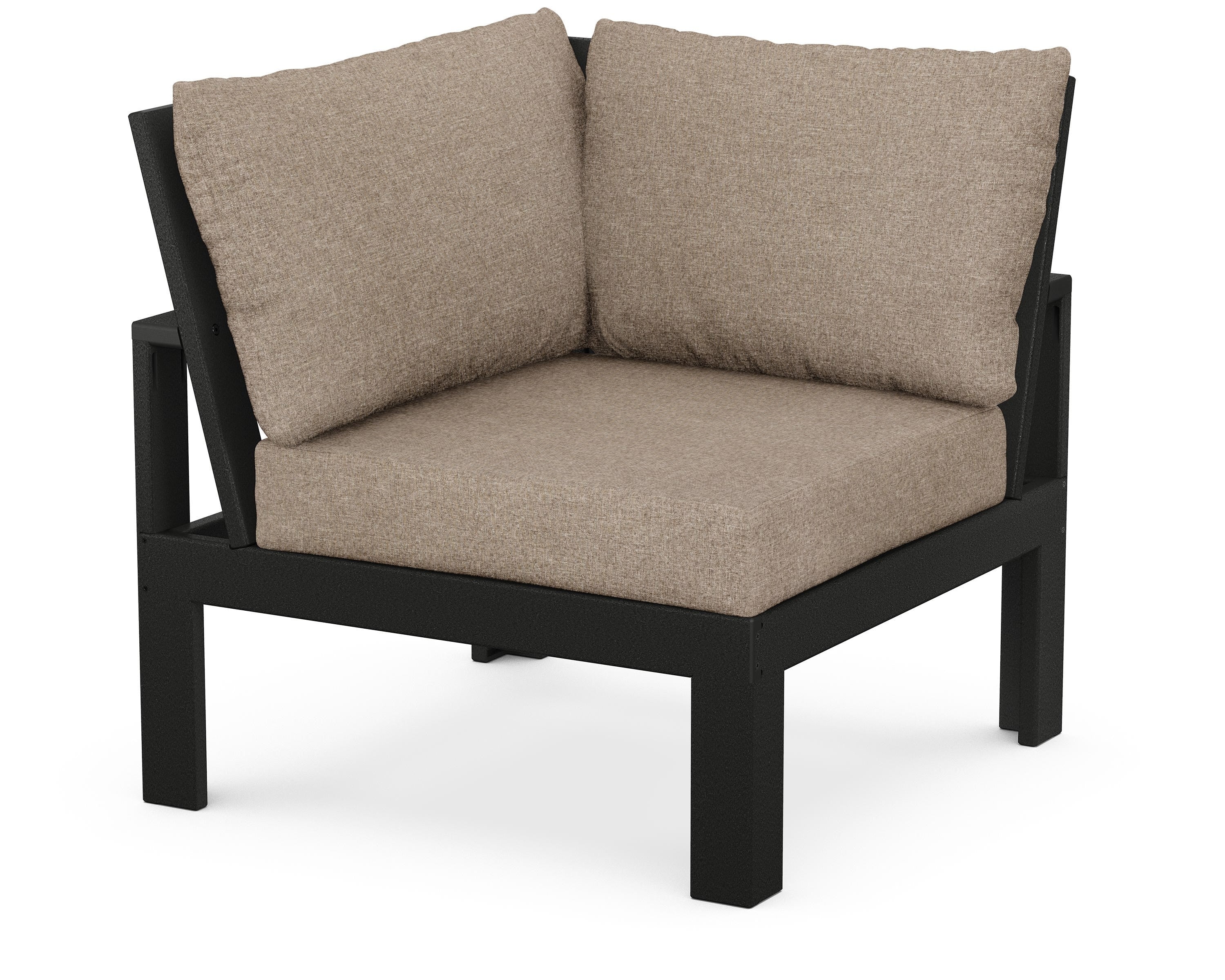 Unbranded Modular Corner Chair in Black / Spiced Burlap
