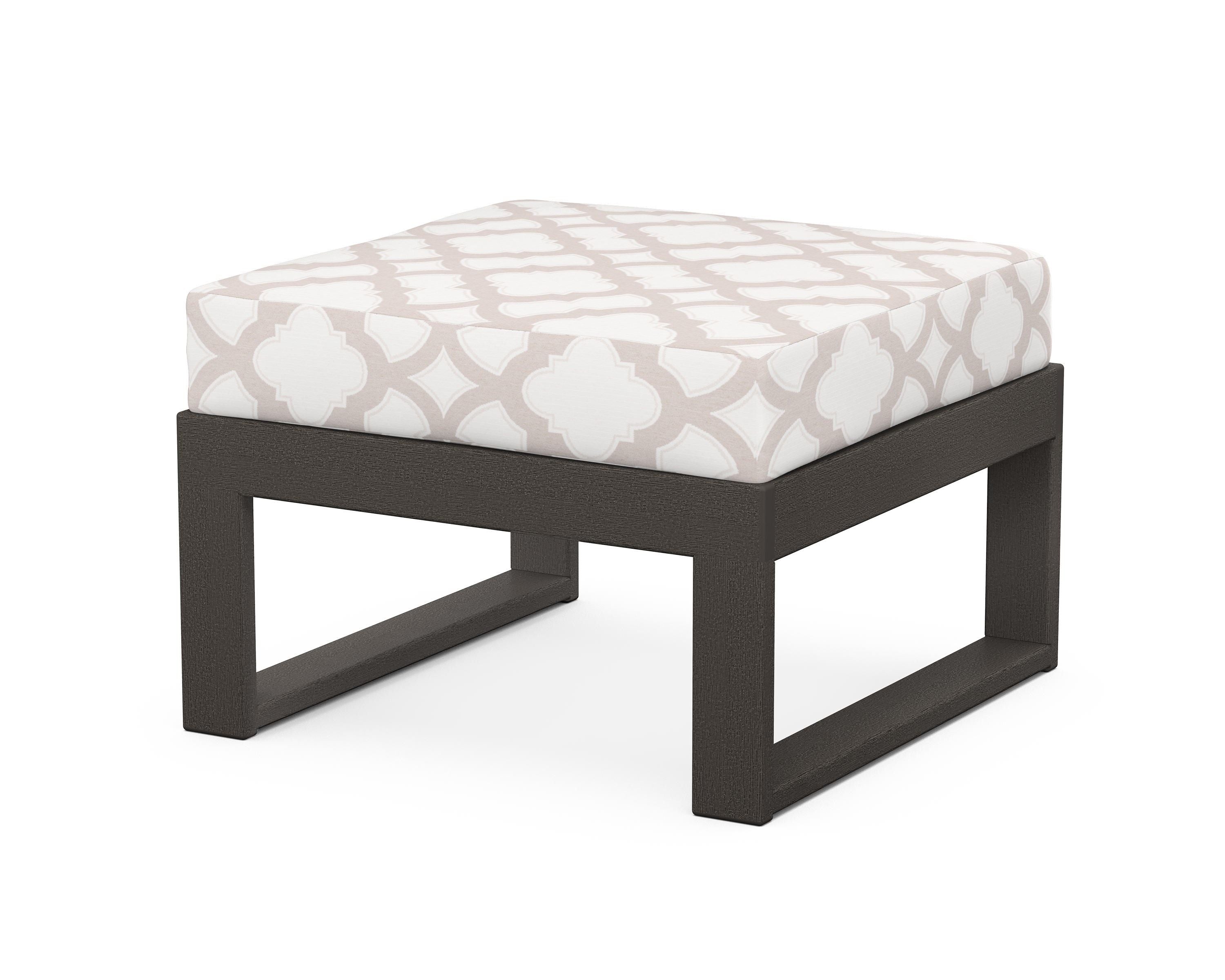 Unbranded Modular Ottoman - Modern in Vintage Coffee / Trellis Dune Burlap
