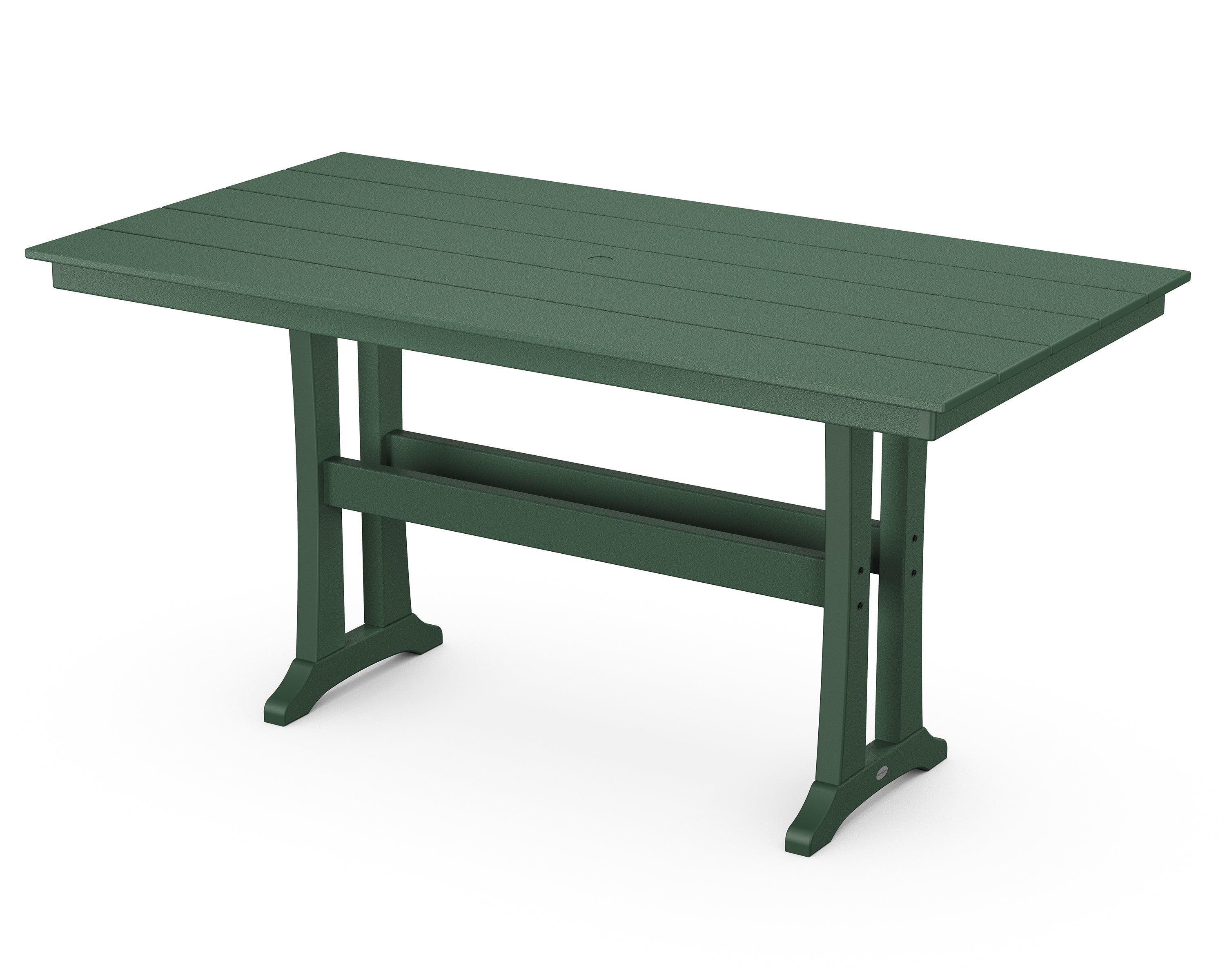 POLYWOOD® Farmhouse Trestle 37" x 72" Counter Table in Green