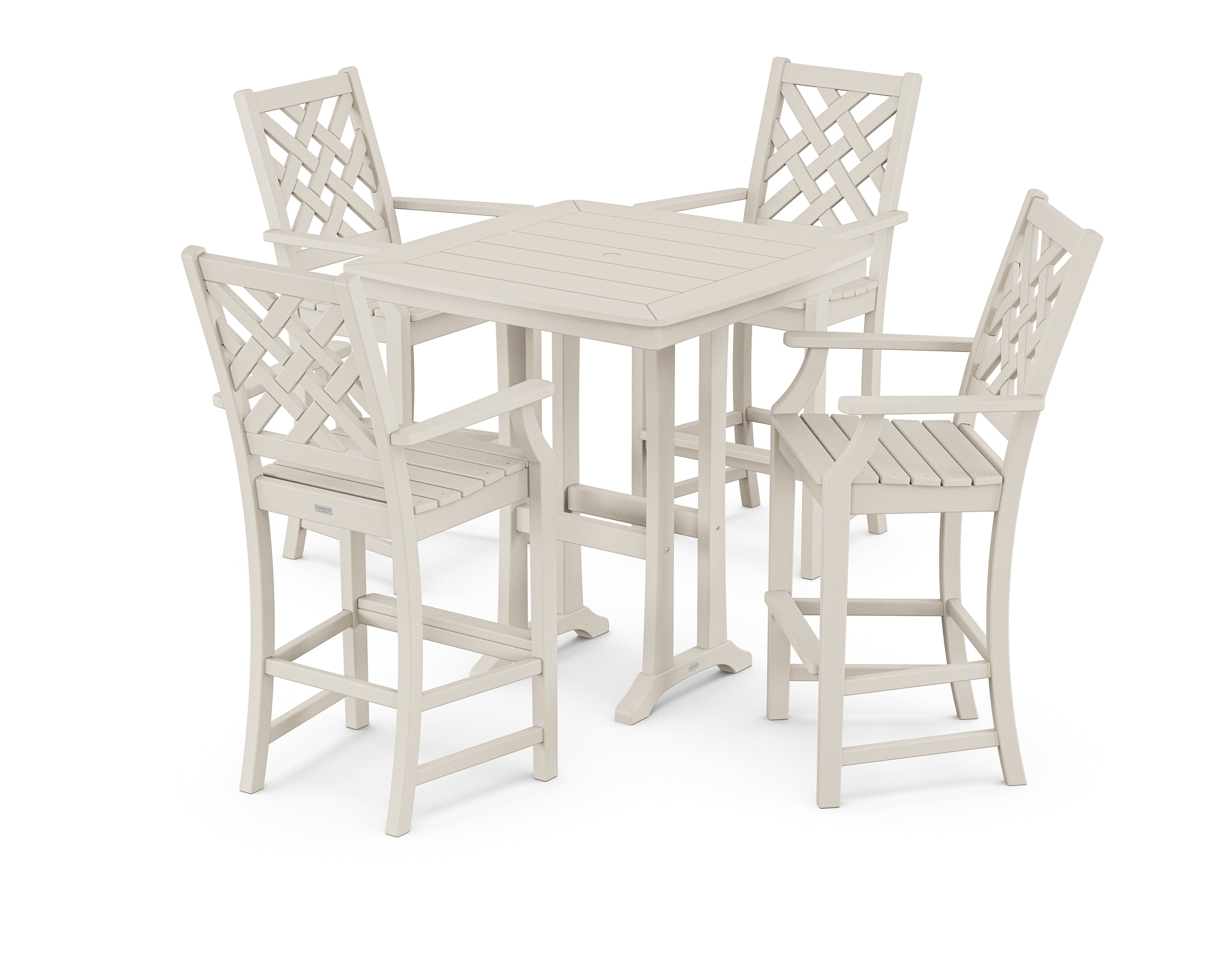Country Living Wovendale 5-Piece Bar Set with Trestle Legs in Sand