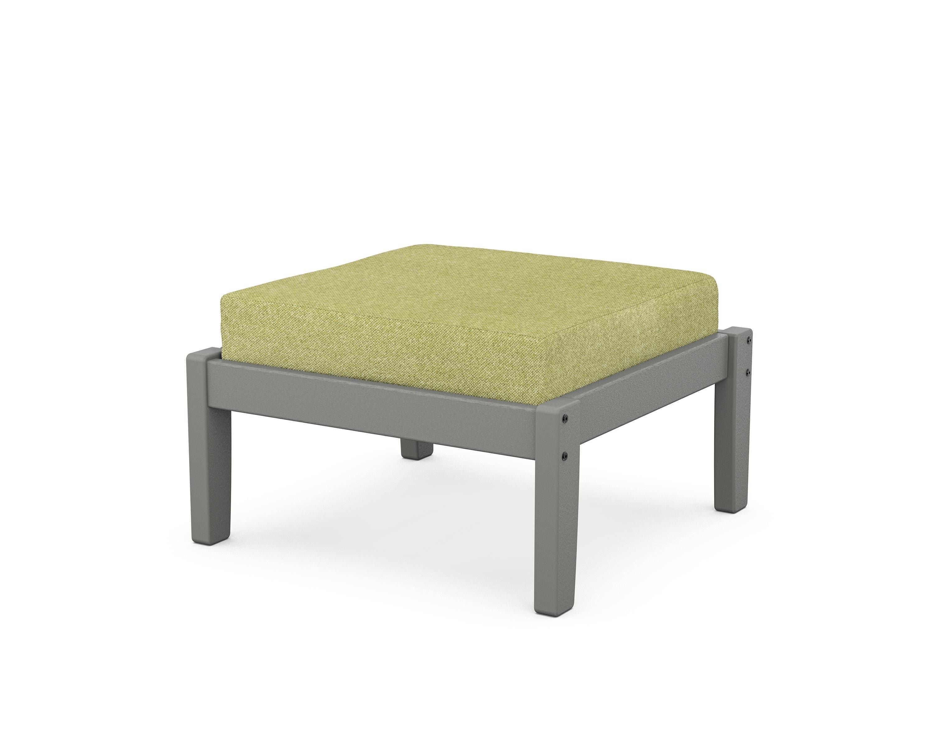Unbranded Deep Seating Ottoman in Slate Grey / Chartreuse Boucle