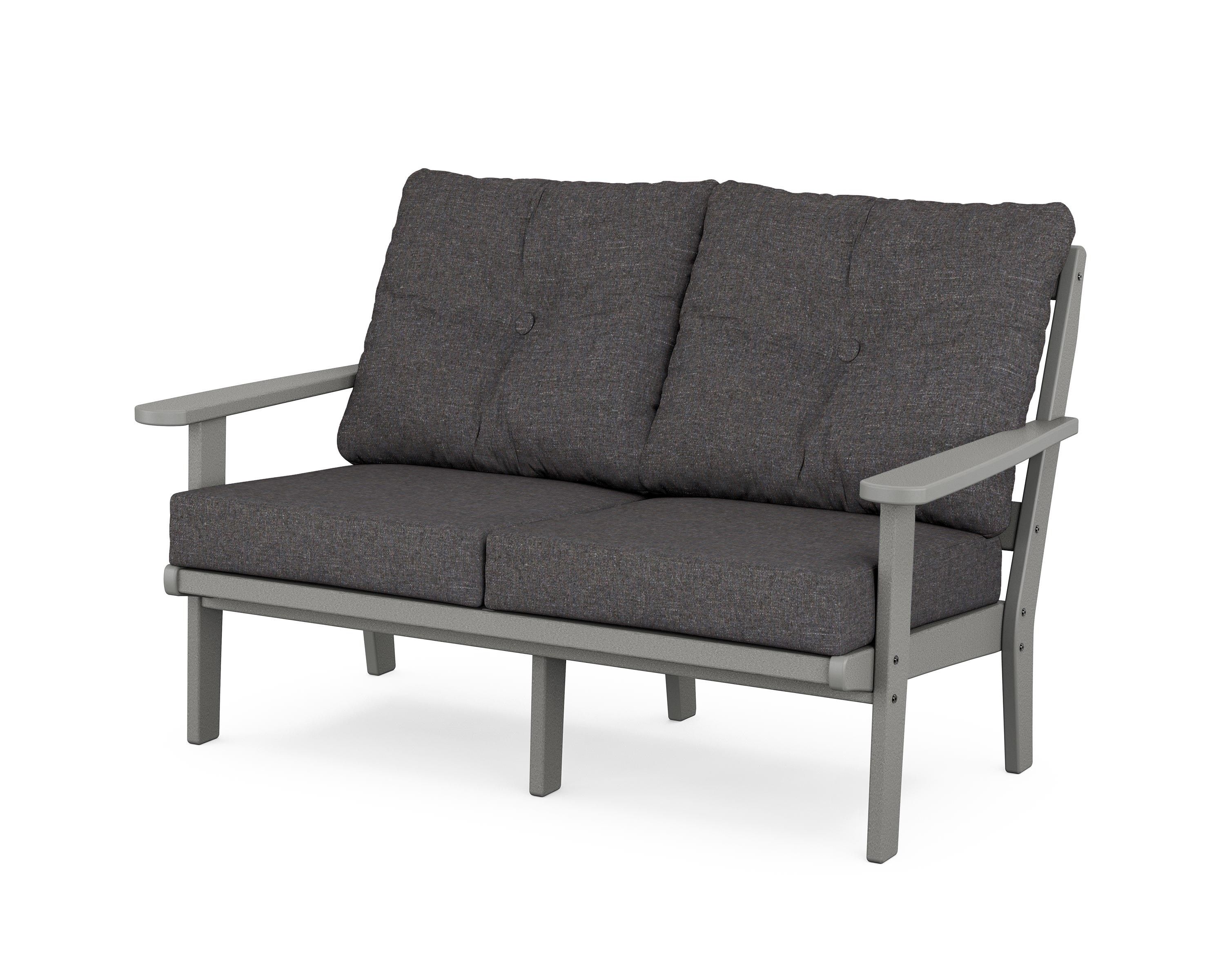 POLYWOOD® Mission Deep Seating Loveseat in Slate Grey / Ash Charcoal
