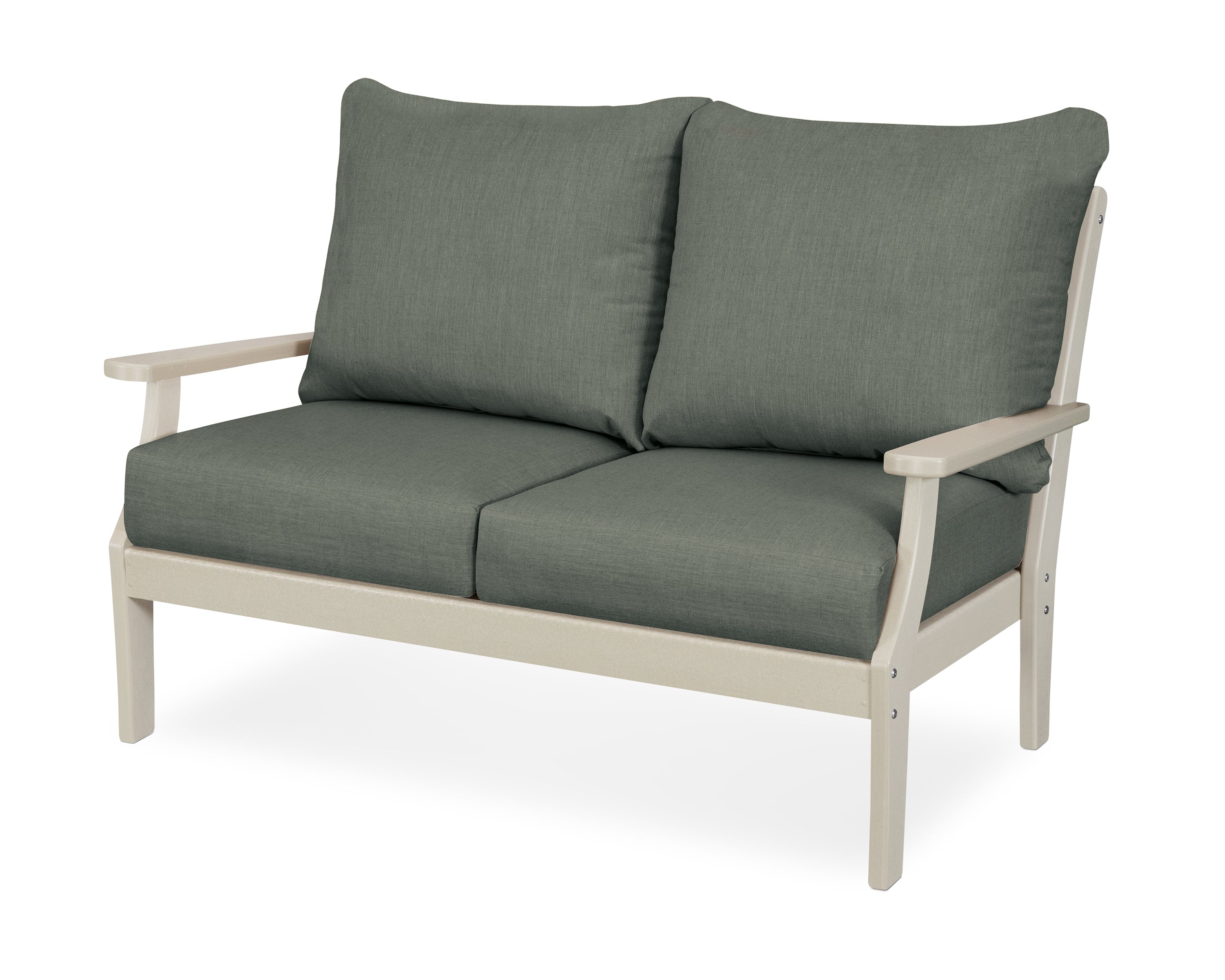 POLYWOOD® Braxton Deep Seating Loveseat in Sand / Cast Sage