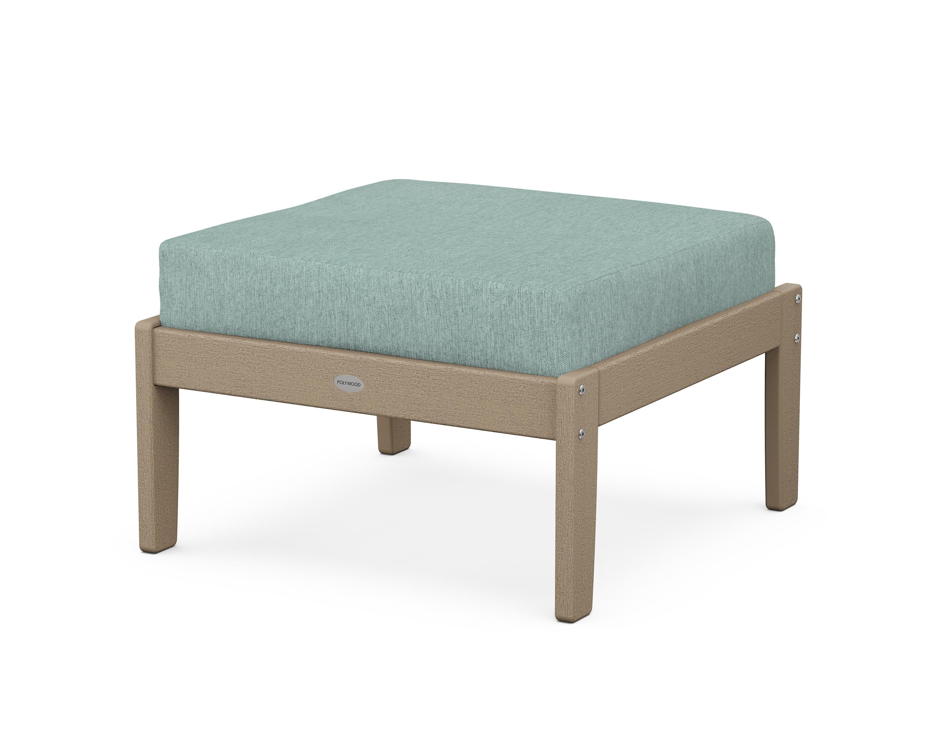 POLYWOOD® Braxton Deep Seating Ottoman in Vintage Sahara / Glacier Spa