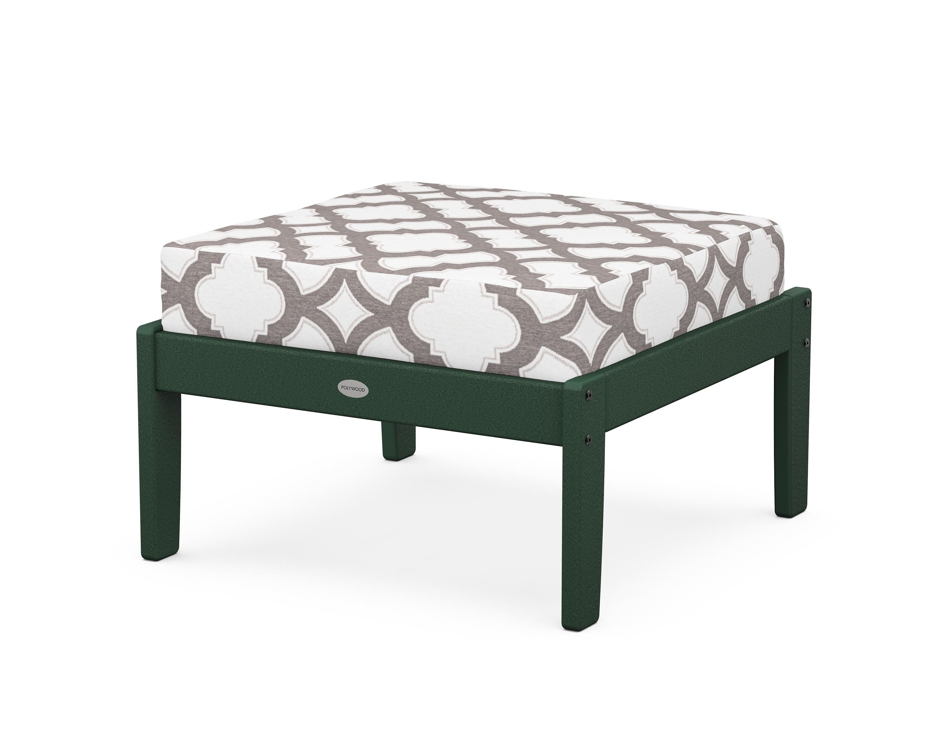 POLYWOOD® Braxton Deep Seating Ottoman in Green / Trellis Grey Mist