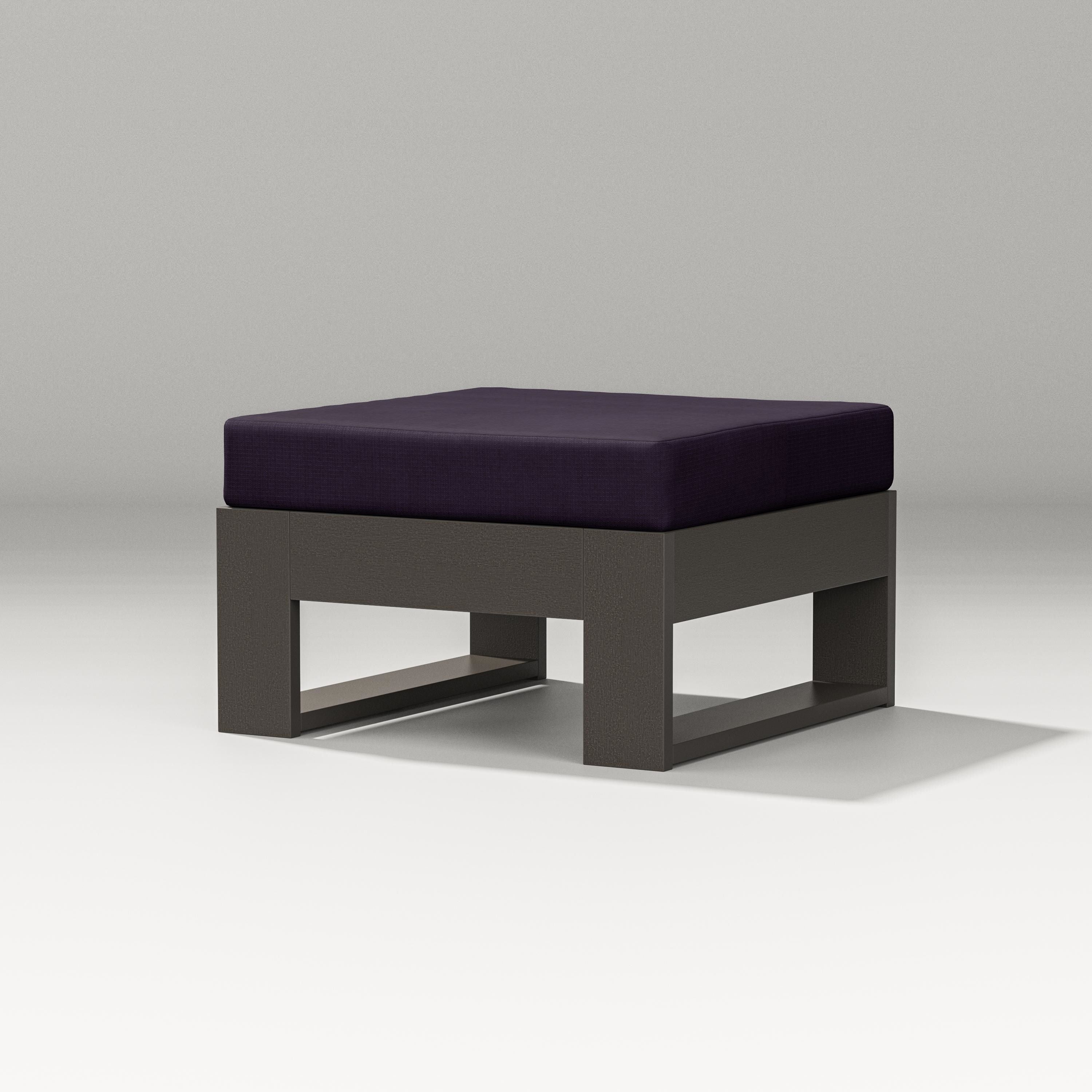 PW Designer Series Latitude Lounge Ottoman in Vintage Coffee / Navy Linen