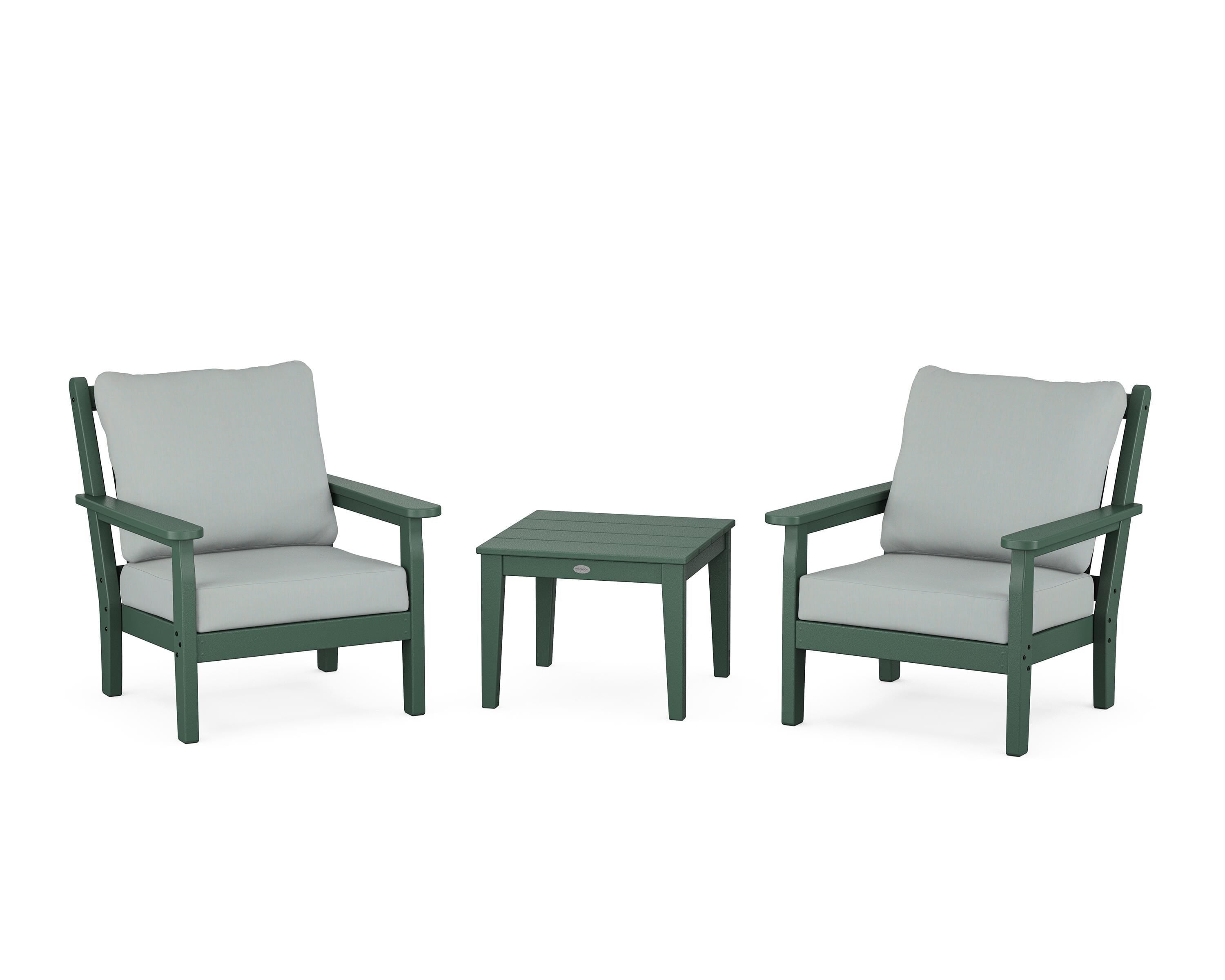POLYWOOD® Chippendale 3-Piece Deep Seating Set in Green / Spa