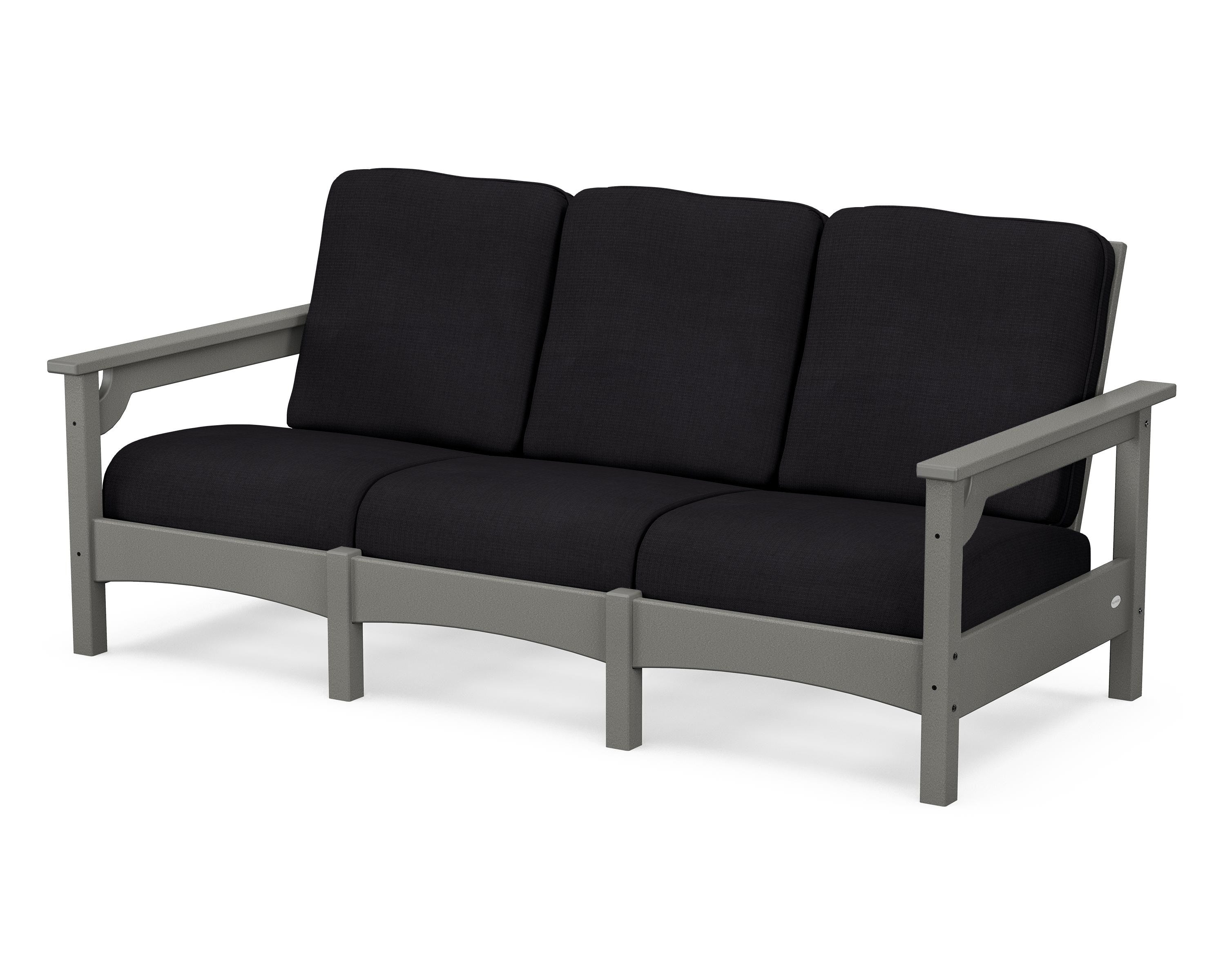 POLYWOOD® Club Sofa in Slate Grey / Midnight Linen