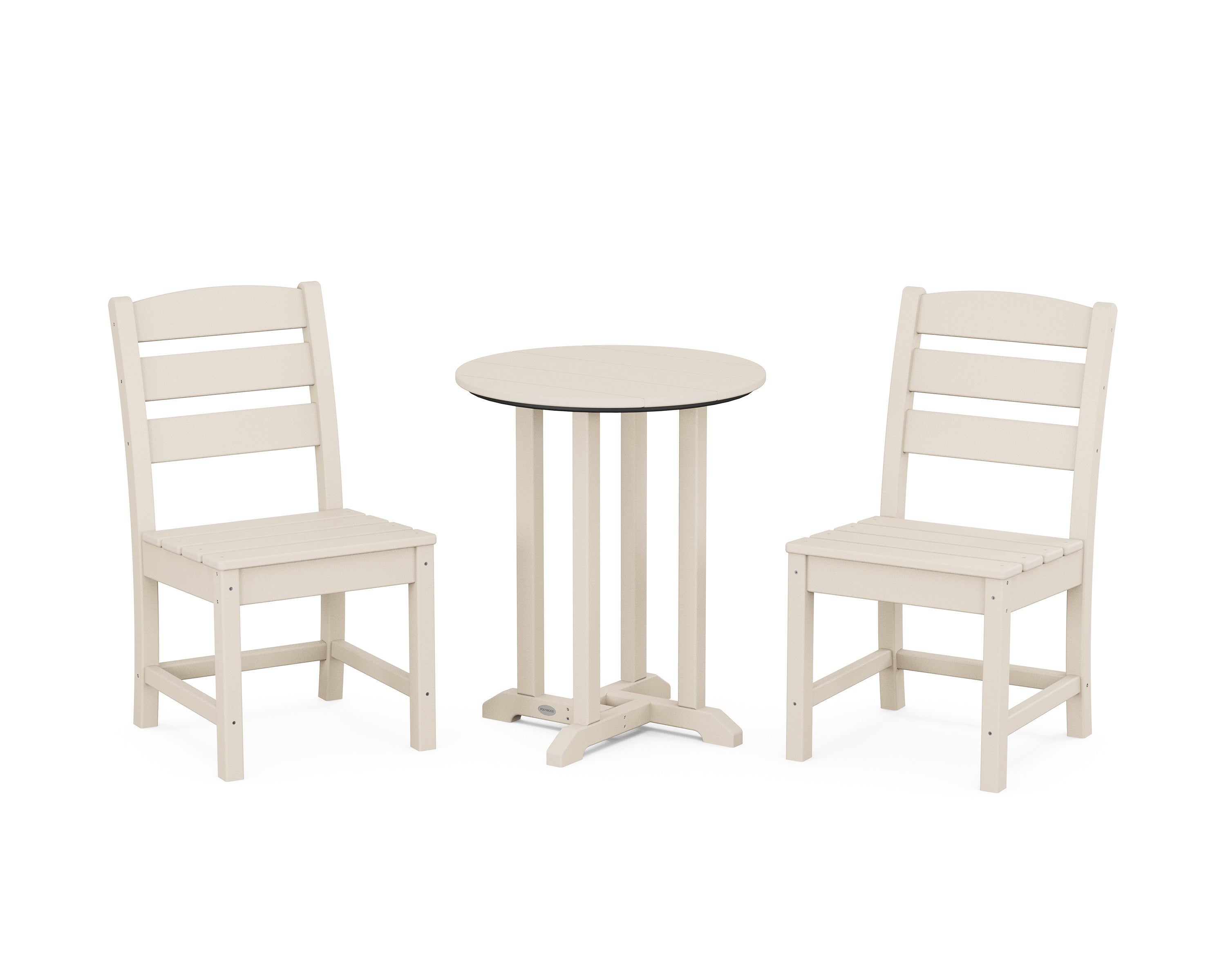 POLYWOOD® Lakeside Side Chair 3-Piece Round Bistro Dining Set in Sand
