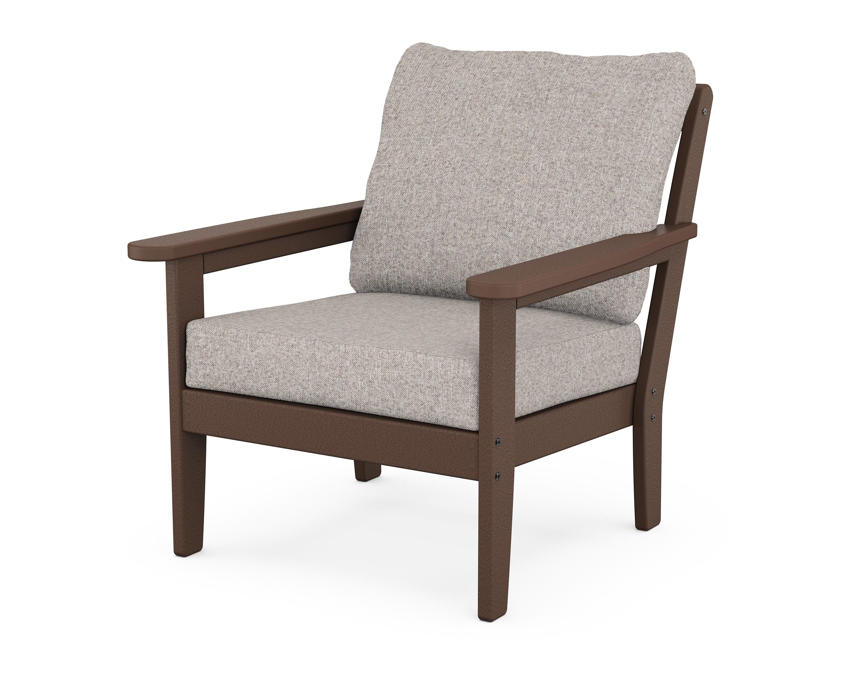 Country Living Cottage Deep Seating Chair in Mahogany / Weathered Tweed