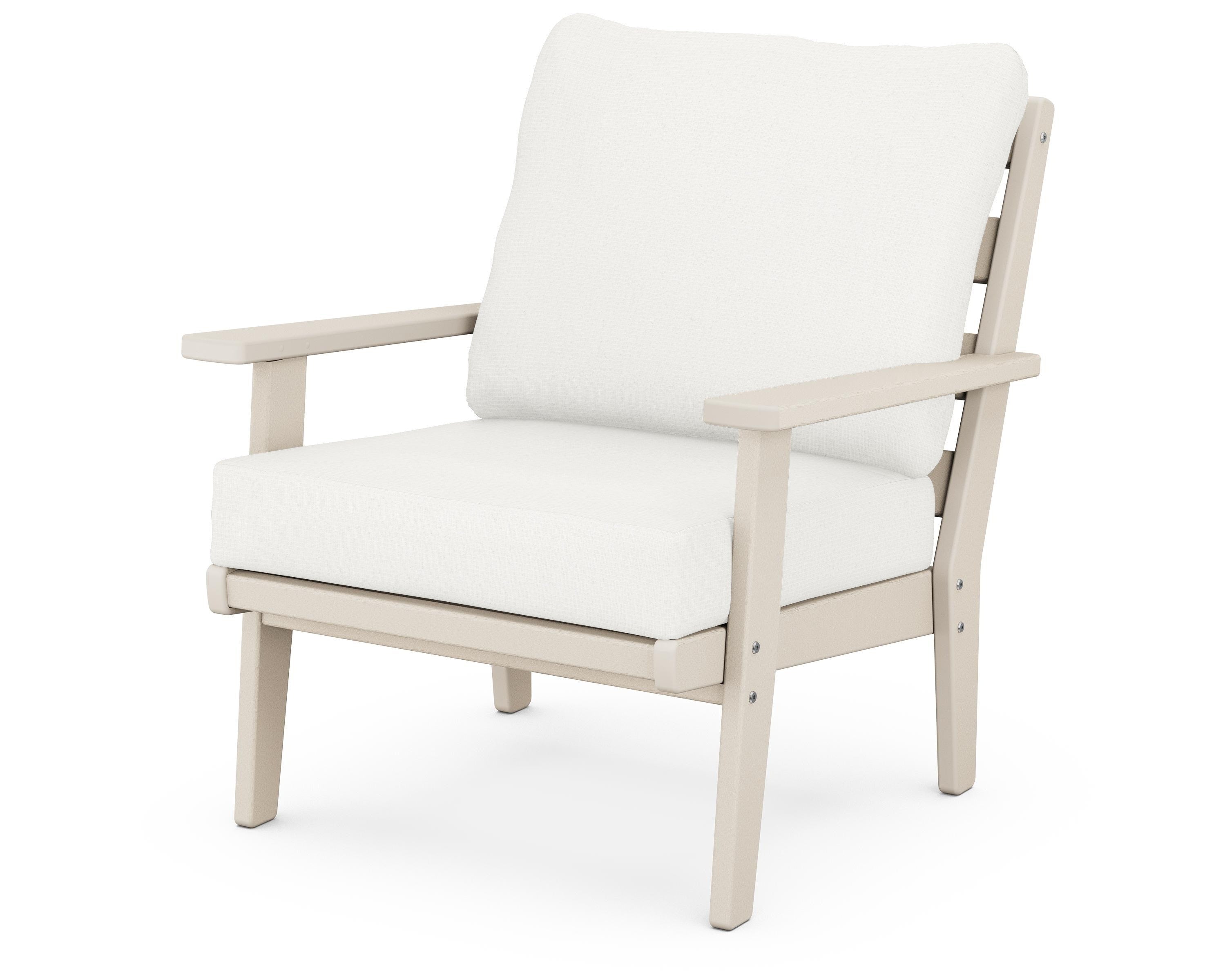POLYWOOD® Grant Park Deep Seating Chair in Sand / Natural Linen