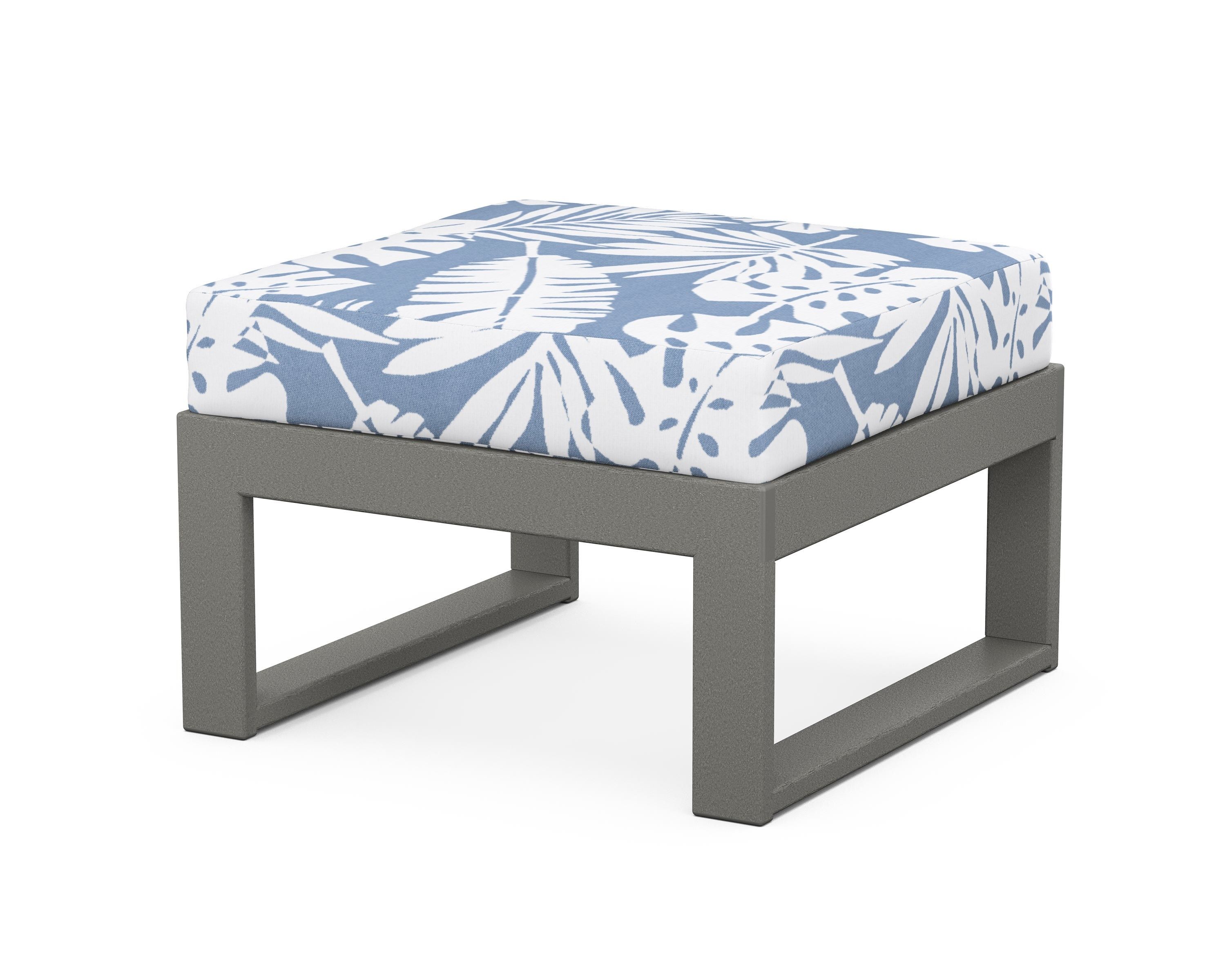 Unbranded Modular Ottoman - Modern in Slate Grey / Leaf Sky Blue