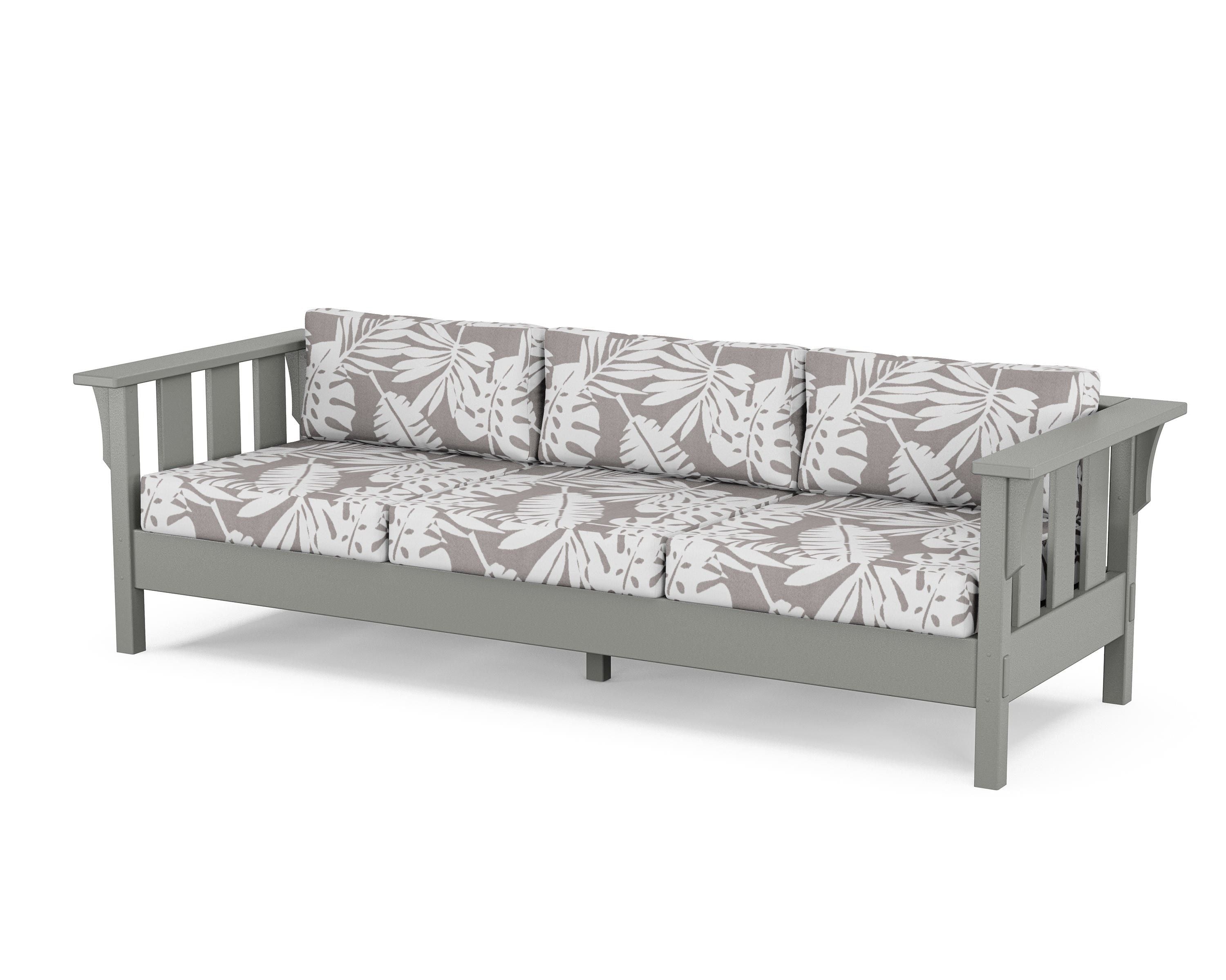 Martha Stewart by POLYWOOD® Acadia Deep Seating Sofa in Slate Grey / Leaf Grey Mist