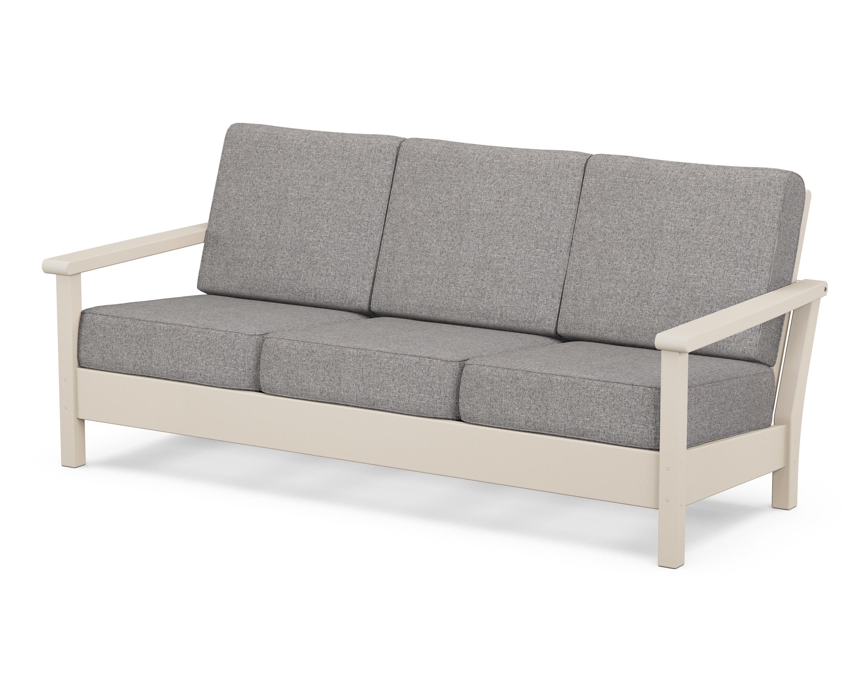 POLYWOOD® Harbour Deep Seating Sofa in Sand / Grey Mist